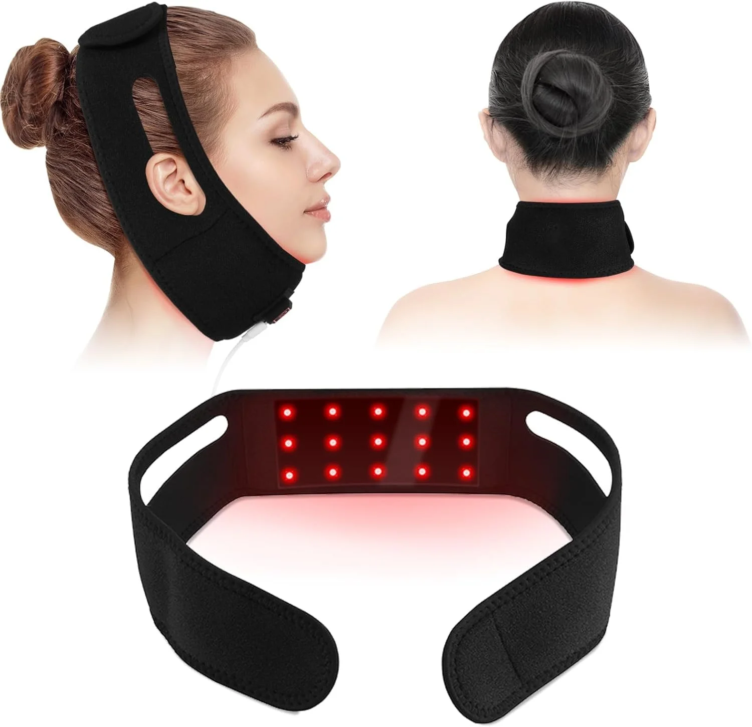 کمربند نوردرمانی قرمز MAKINGTEC، کمربند نوردرمانی با نور قرمز 660 نانومتری و نور نزدیک به مادون قرمز 850 نانومتری، برای بدن، شانه، چانه، گردن، دست، مچ دست، پوشیدنی برای مردان و زنان