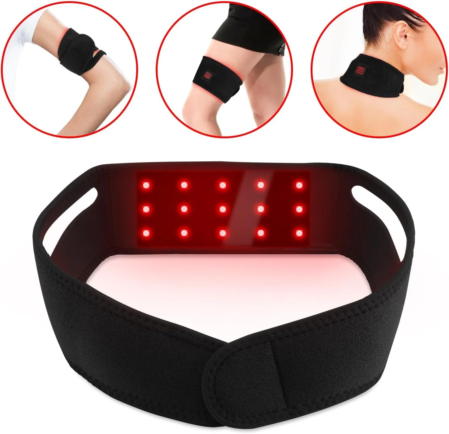 کمربند نوردرمانی قرمز MAKINGTEC، کمربند نوردرمانی با نور قرمز 660 نانومتری و نور نزدیک به مادون قرمز 850 نانومتری، برای بدن، شانه، چانه، گردن، دست، مچ دست، پوشیدنی برای مردان و زنان