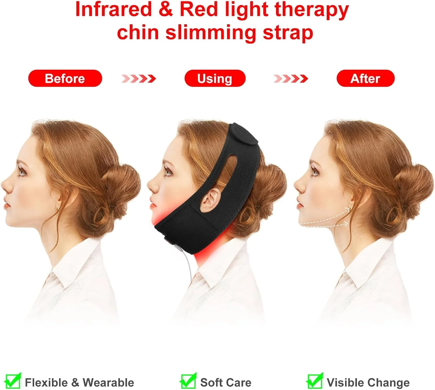 کمربند نوردرمانی قرمز MAKINGTEC، کمربند نوردرمانی با نور قرمز 660 نانومتری و نور نزدیک به مادون قرمز 850 نانومتری، برای بدن، شانه، چانه، گردن، دست، مچ دست، پوشیدنی برای مردان و زنان