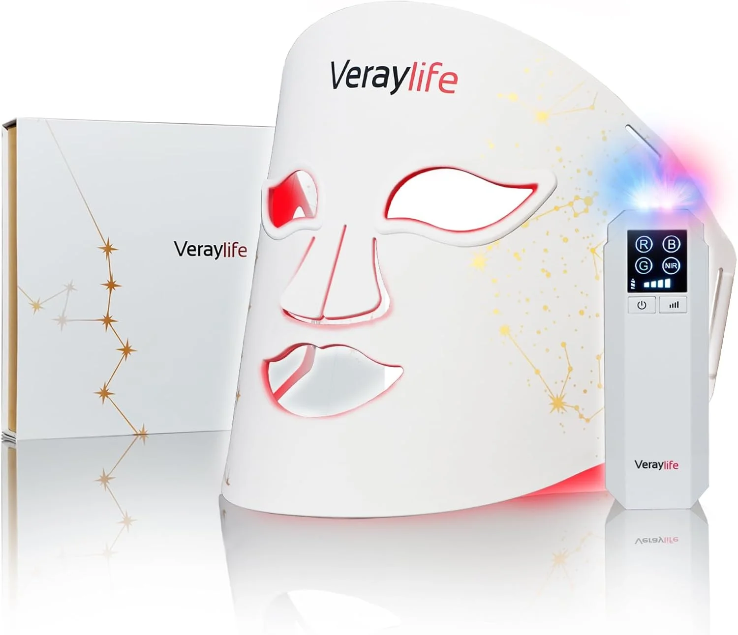 ماسک نوردرمانی قرمز، ماسک صورت ال ای دی با 8 حالت نوردرمانی قابل حمل، نور قرمز مادون قرمز نزدیک 850 نانومتر، ماسک صورت زیبایی برای مراقبت از پوست