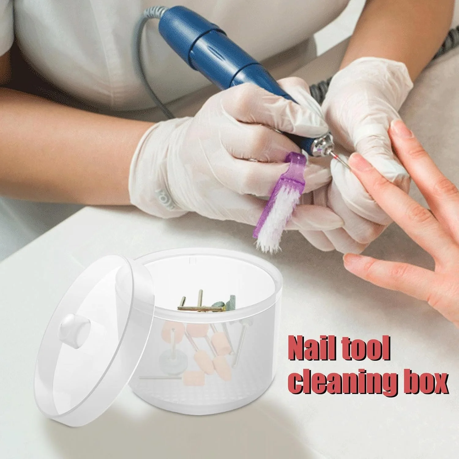 ظرف استریلیزه کننده ناخن | جعبه تمیز کننده چند منظوره ابزار ناخن برای مانیکور، پدیکور، سالن، مسافرت