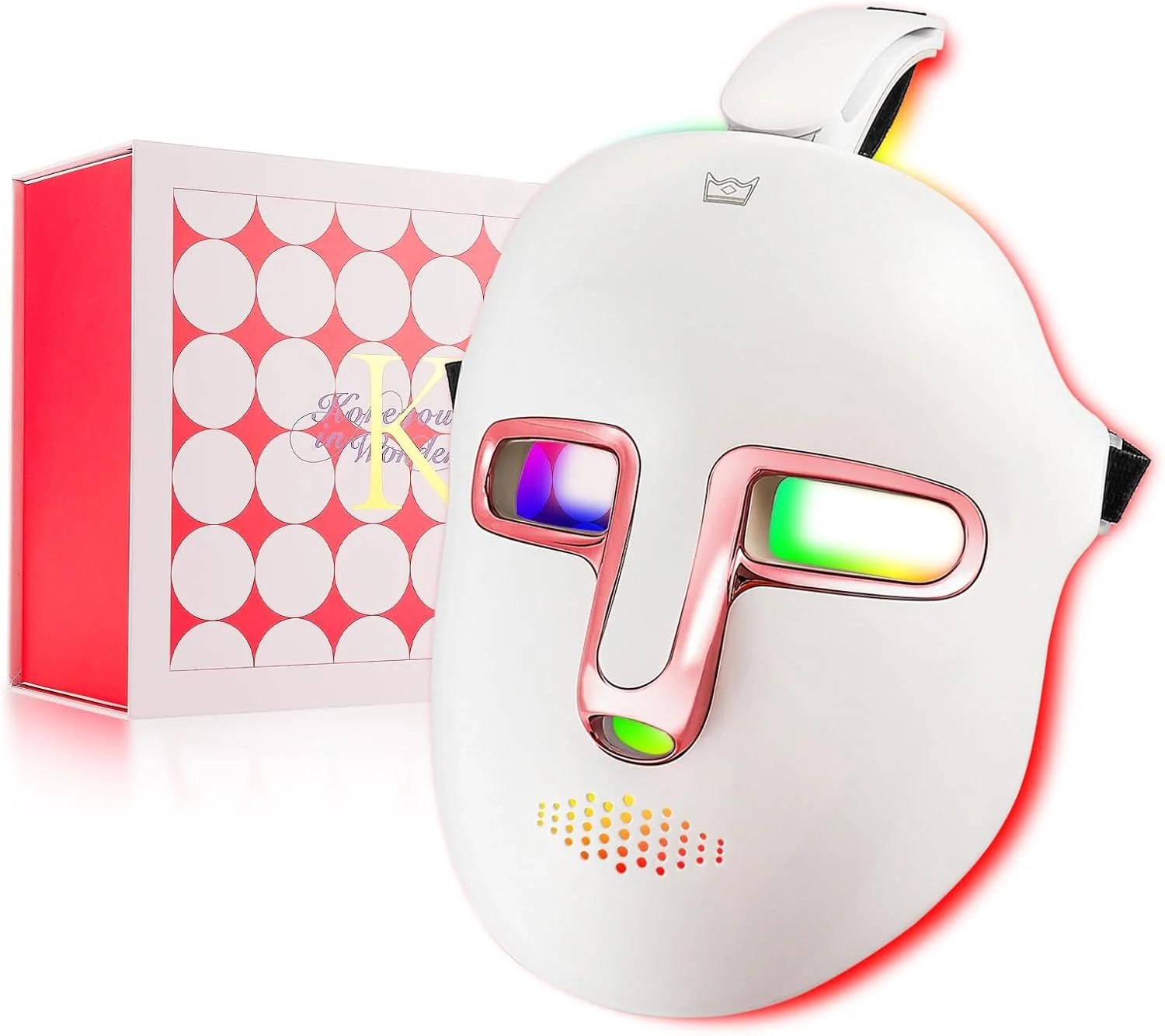 ماسک صورت LED بی سیم LIARTY، ماسک نور 7 رنگ با 270 عدد لامپ، ماسک نور LED شارژی برای زیبایی صورت، ضد پیری