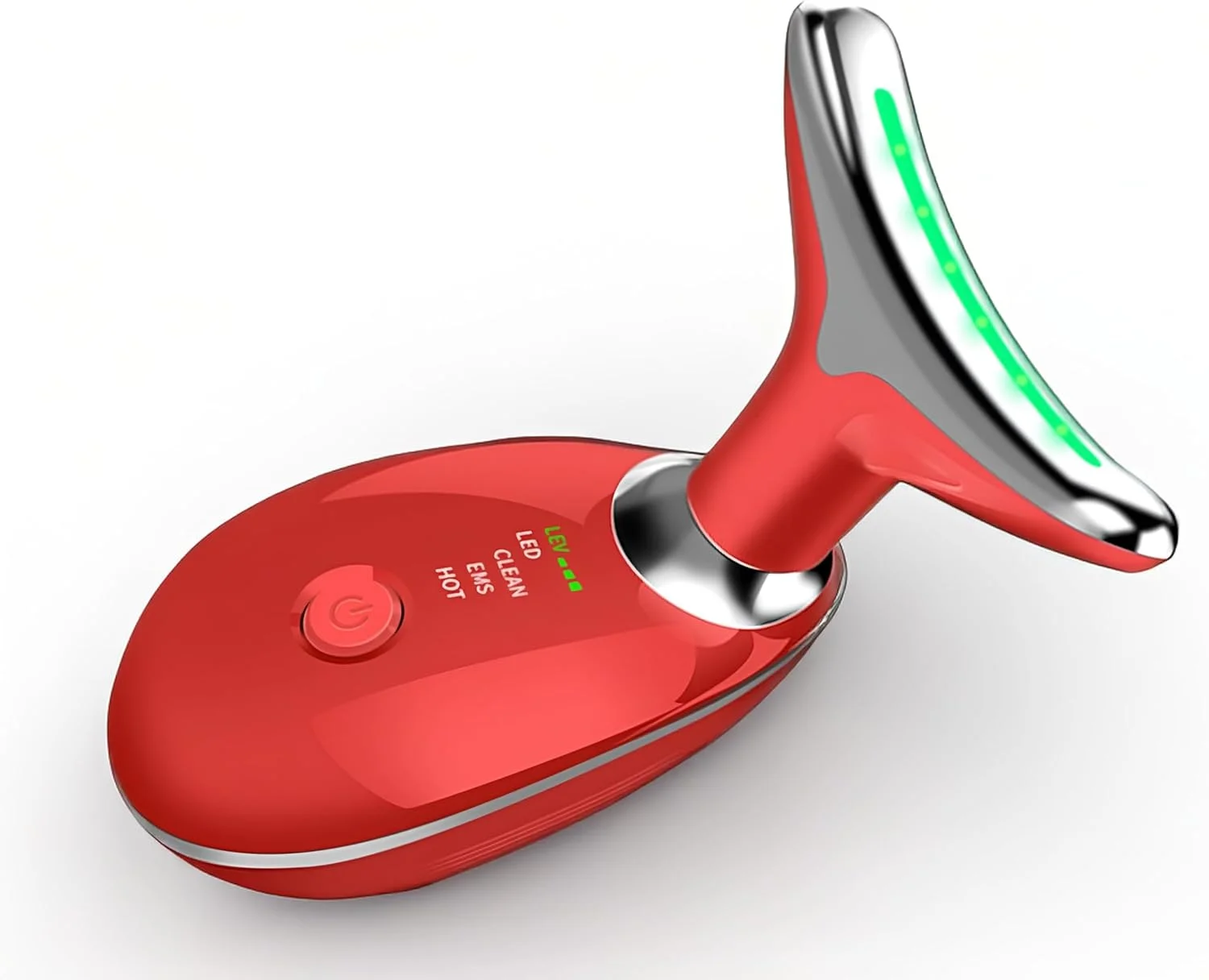 ماساژور گردن و صورت BEYTOR، ابزار فرم دهی صورت، دستگاه جوانسازی پوست با حرارت، LED سه گانه و ویبره، برای ضد پیری، لیفت و سفت کردن پوست شل (صورتی)