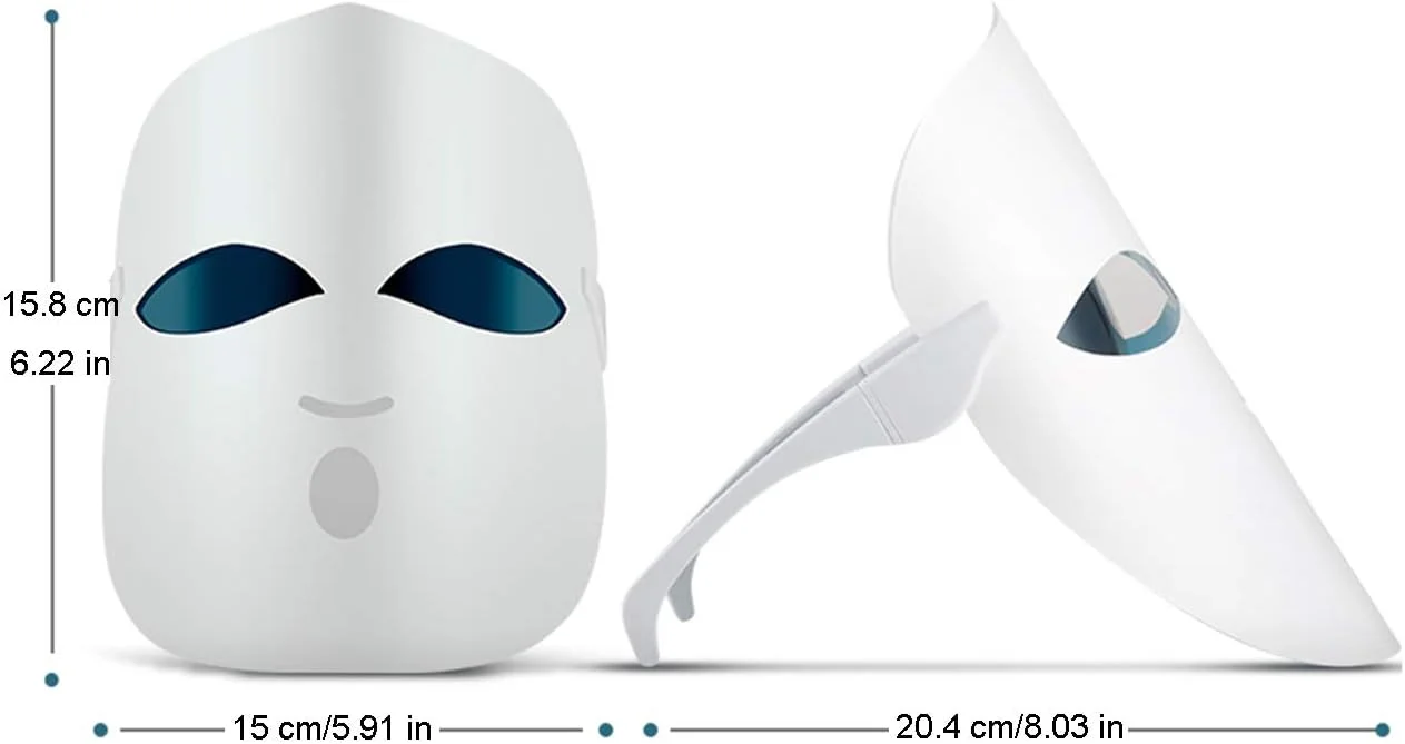 ماسک LED جوان‌سازی پوست الیتزیا، نور قرمز، آبی، نارنجی، 3 رنگ، درمان ضد چروک و آکنه ET036 (سفید، 36 چراغ LED)