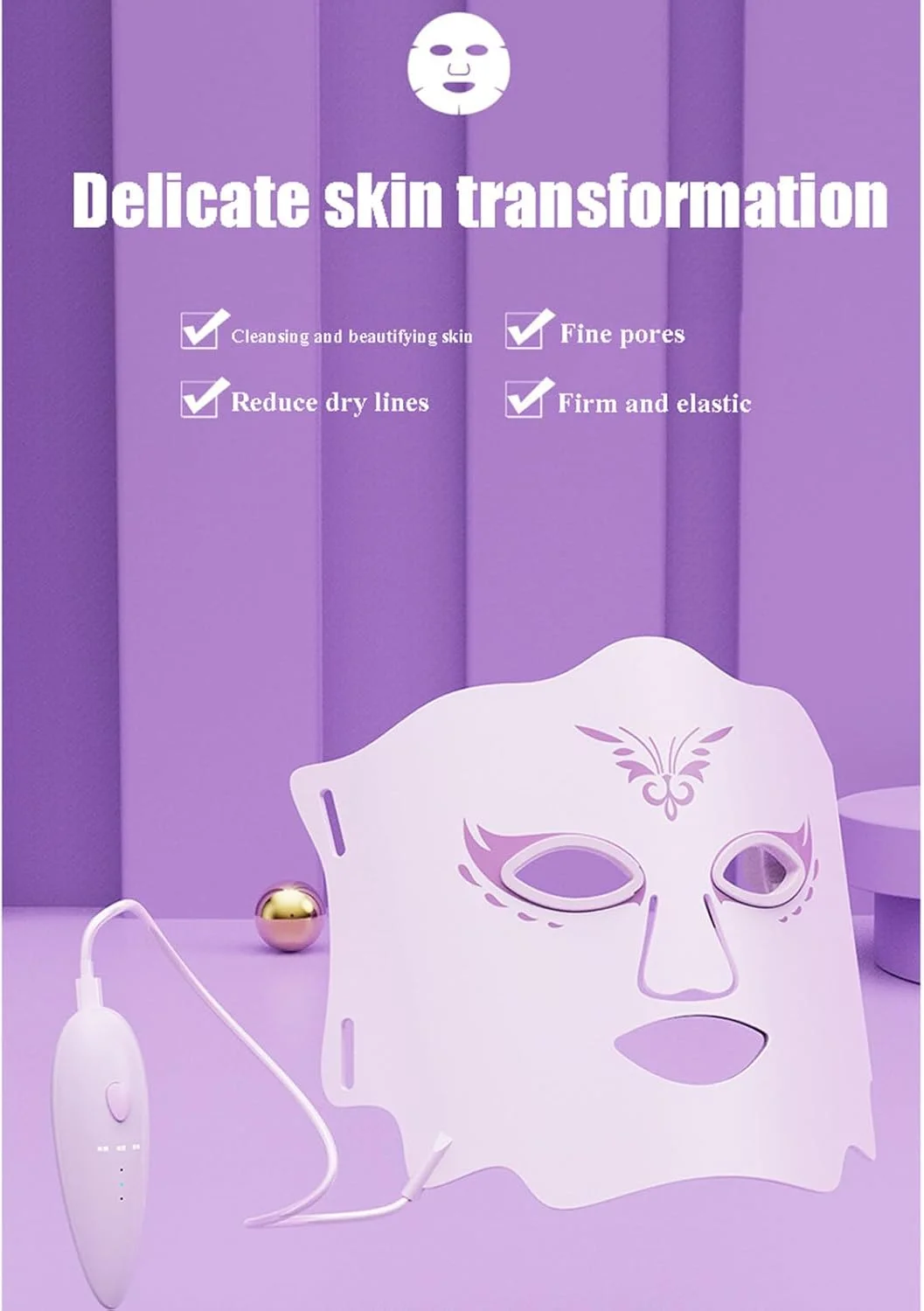 ماسک زیبایی LED، ابزار جوانسازی فوتونی صورت، سفید کننده خانگی، طیف سنج آکنه و کک و مک