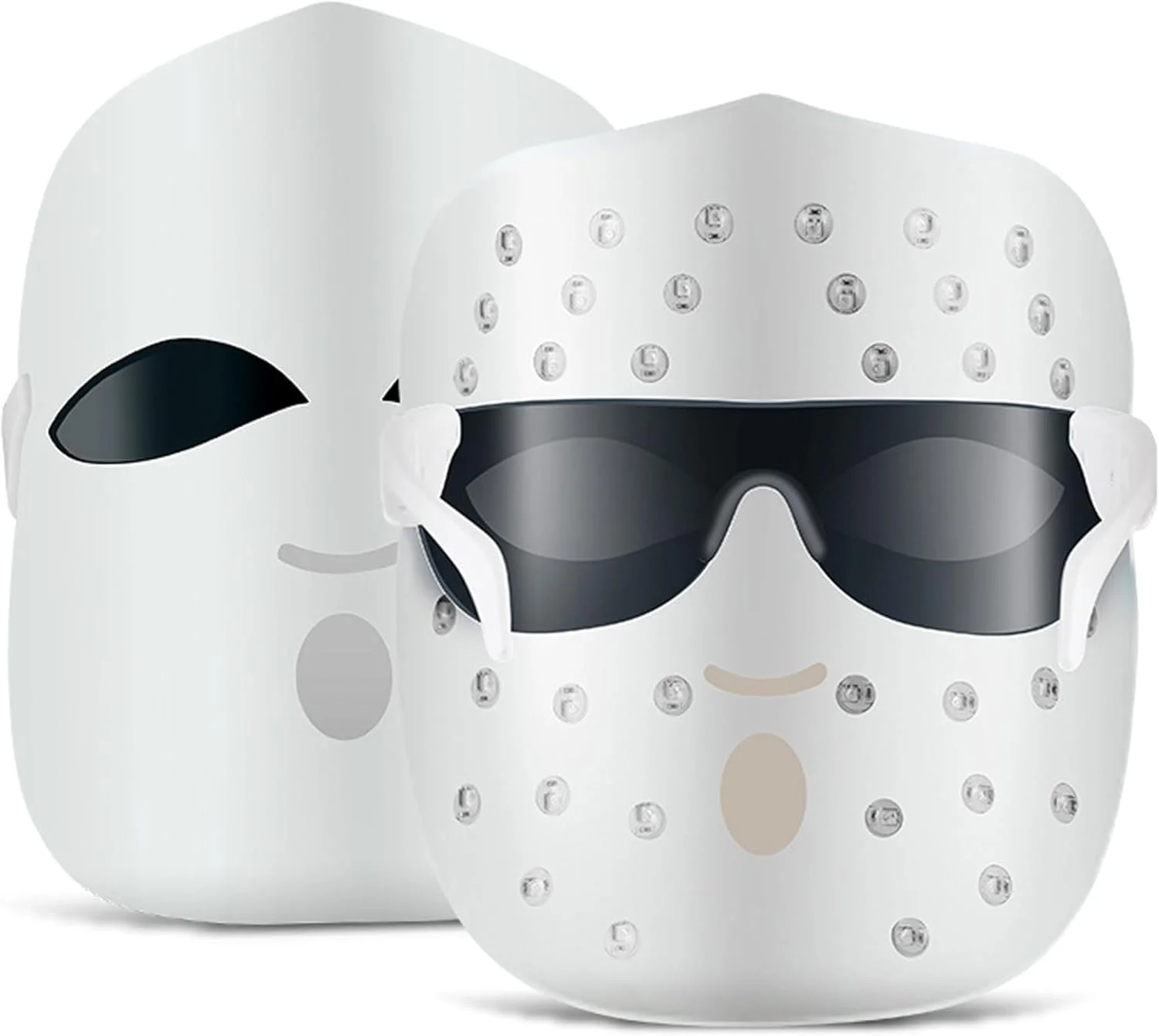 ماسک جوان‌سازی پوست الیتزیا با نور LED، درمان با نور قرمز، آبی و نارنجی، زیبایی صورت با 3 رنگ نور، با قابلیت ضد چروک، رفع آکنه و لیفت صورت برای استفاده در منزل، مدل ET036 (سفید با 108 چراغ LED)