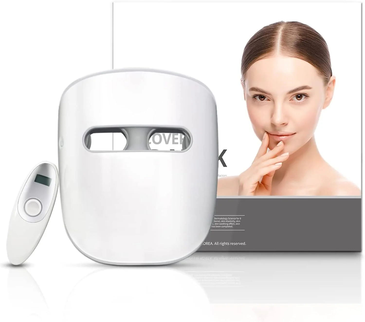 ماسک صورت LED با نور درمانی KASTWAVE، نور درمانی قرمز برای صورت، ماسک مراقبت از پوست بی سیم با دوز بالای نور قرمز، مادون قرمز و آبی برای جوانسازی پوست، ضد پیری