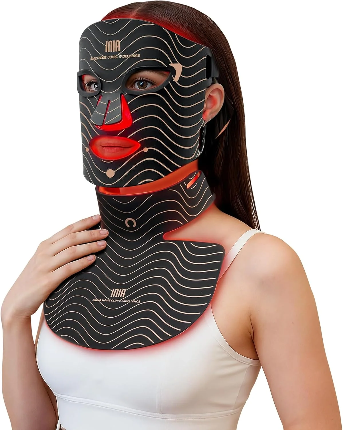 ماسک نور قرمز درمانی INIA برای صورت و گردن