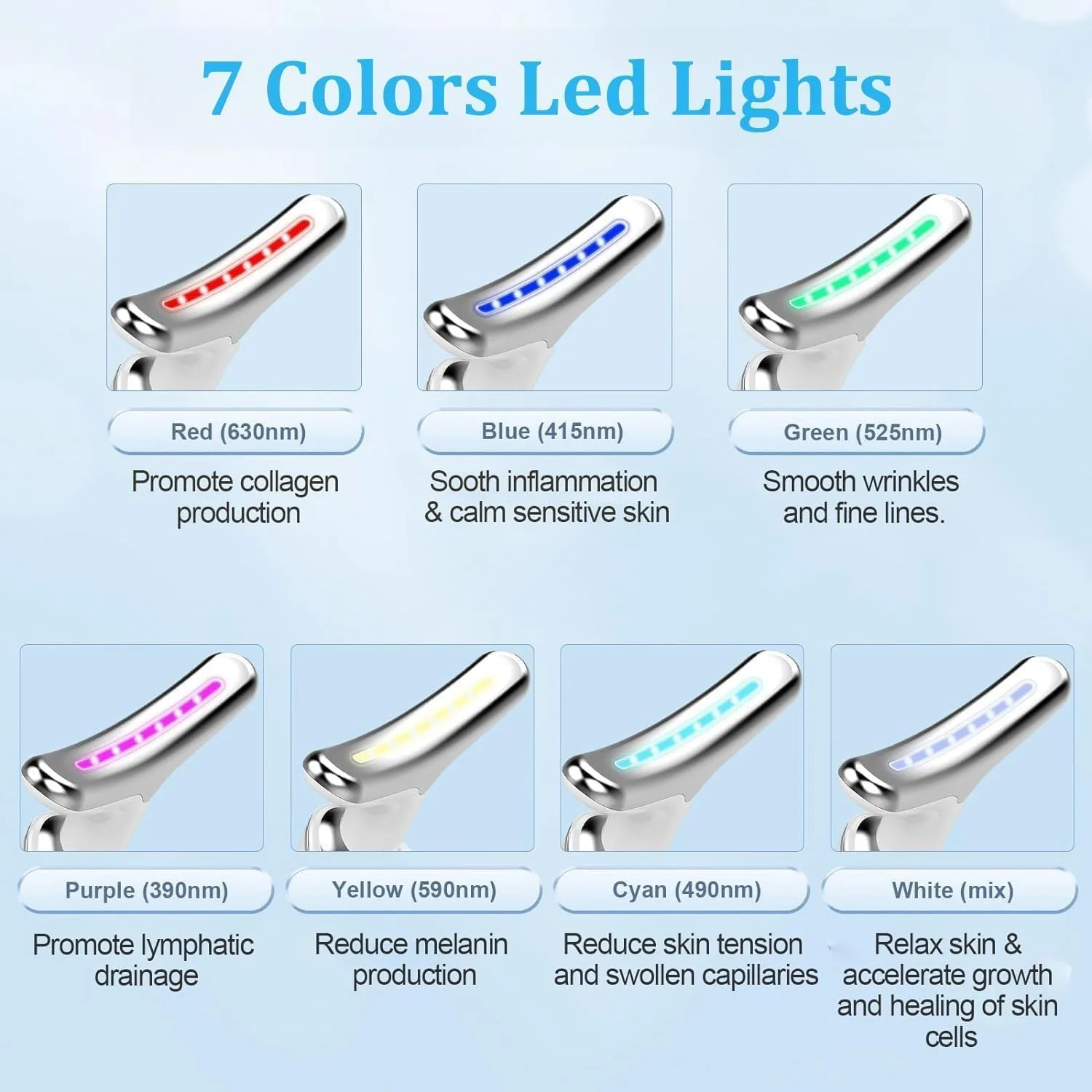 ماساژور صورت با نور LED، دارای 7 حالت رنگی، فناوری EMS، گرمایش 45 درجه سانتیگراد، دستگاه سفت کننده و فرم دهنده صورت