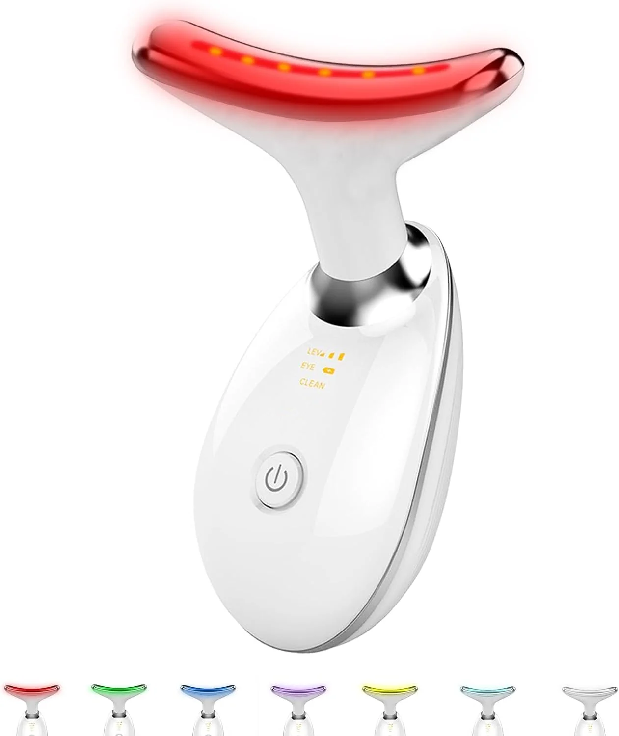ماساژور صورت و گردن، نور درمانی ال ای دی 7 رنگ برای صورت و گردن، ابزارهای مراقبت از پوست چند منظوره صورت، دستگاه زیبایی برای استفاده در منزل