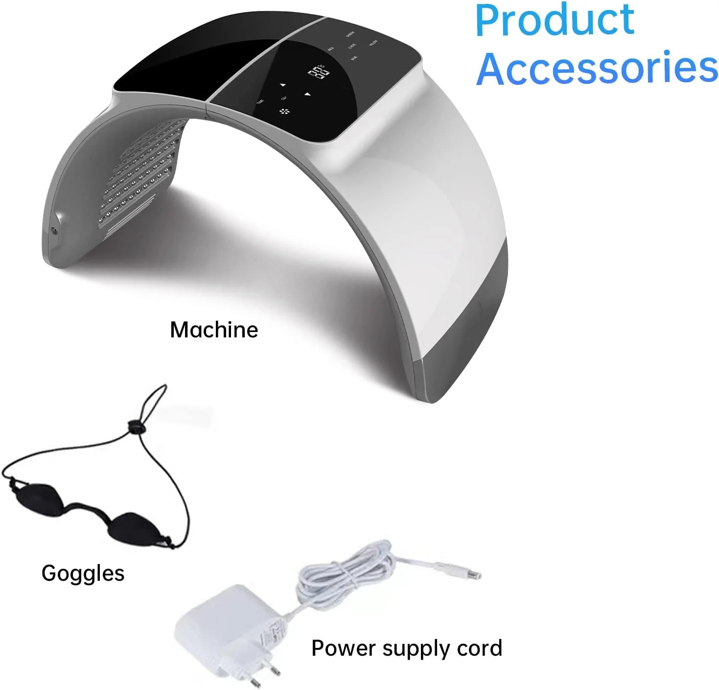 دستگاه نوردرمانی LED صورت، ماسک نوردرمانی LED صورت 7 رنگ، ماسک صورت LED برای مراقبت از پوست