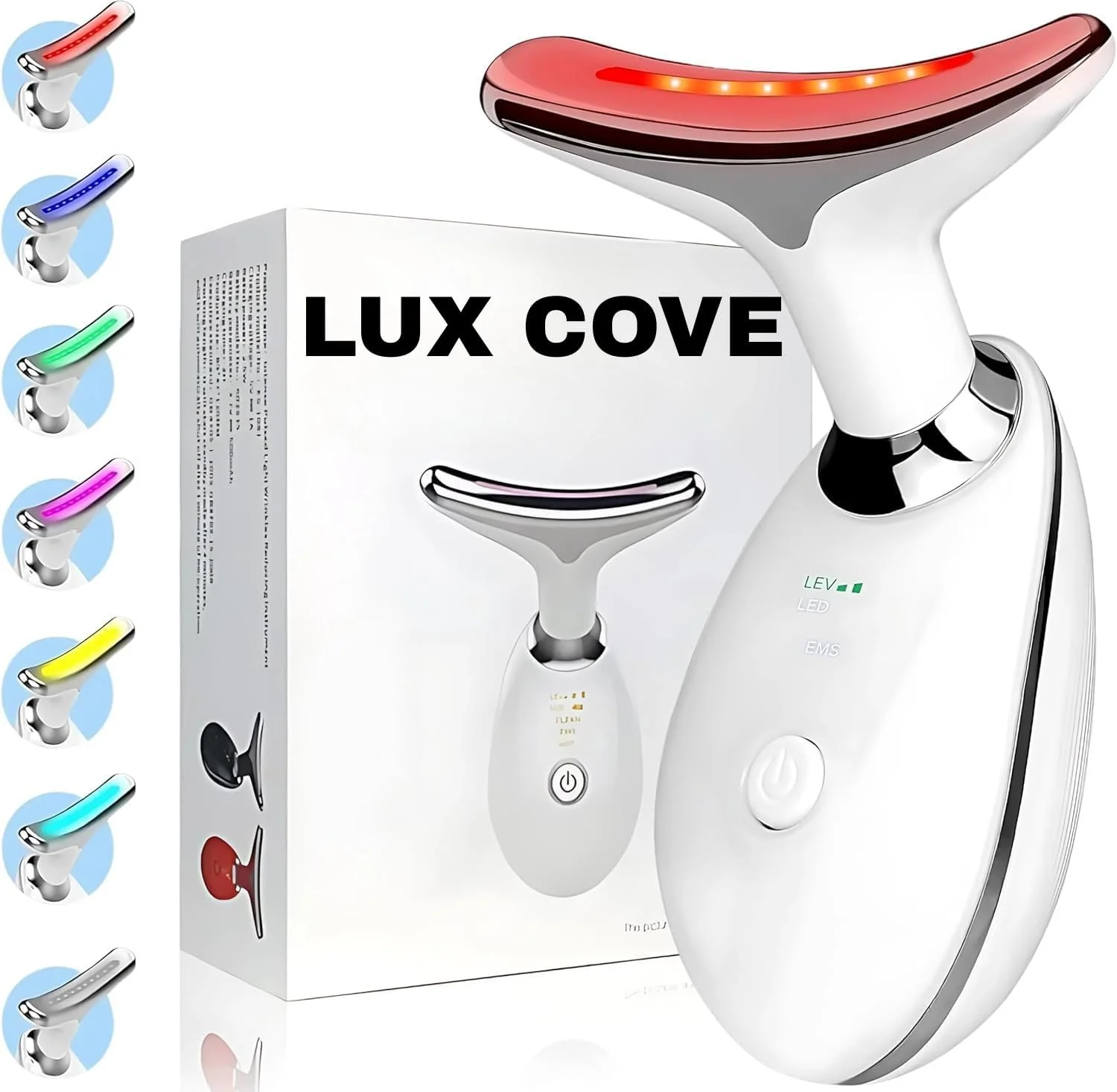 ماساژور صورت نور قرمز، ماساژور صورت درخشان کننده پوست، مجسمه ساز صورت، دستگاه لیفت صورت چند منظوره 7 رنگ LED، سفت کننده پوست و لیفت گردن، ابزار سفت کننده و فرم دهنده صورت برای زنان