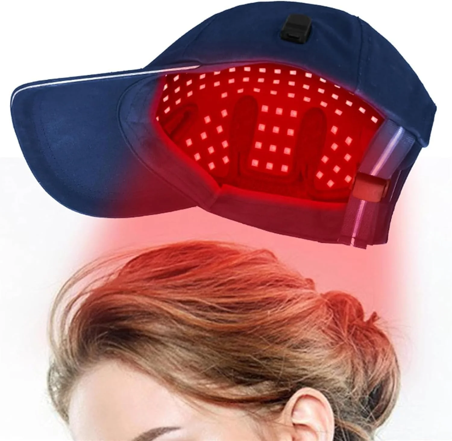 کلاه نوردرمانی قرمز، کلاه رشد مو کنترل چربی با 180 عدد لامپ LED و تایمر، طول موج نور نزدیک به مادون قرمز 660 نانومتر، 850 نانومتر و 940 نانومتر، کلاه LED رشد مو، برای تسکین درد سر