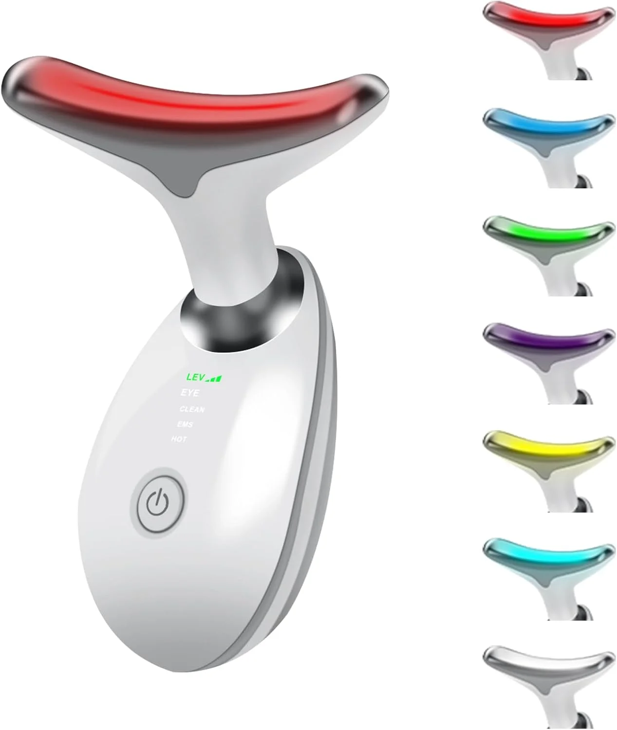 دستگاه زیبایی صورت و گردن با ویبره، دستگاه زیبایی صورت و گردن ال ای دی 7 رنگ برای استفاده خانگی، ابزارهای مراقبت از پوست چند منظوره صورت، دستگاه لیفتینگ صورت و گردن