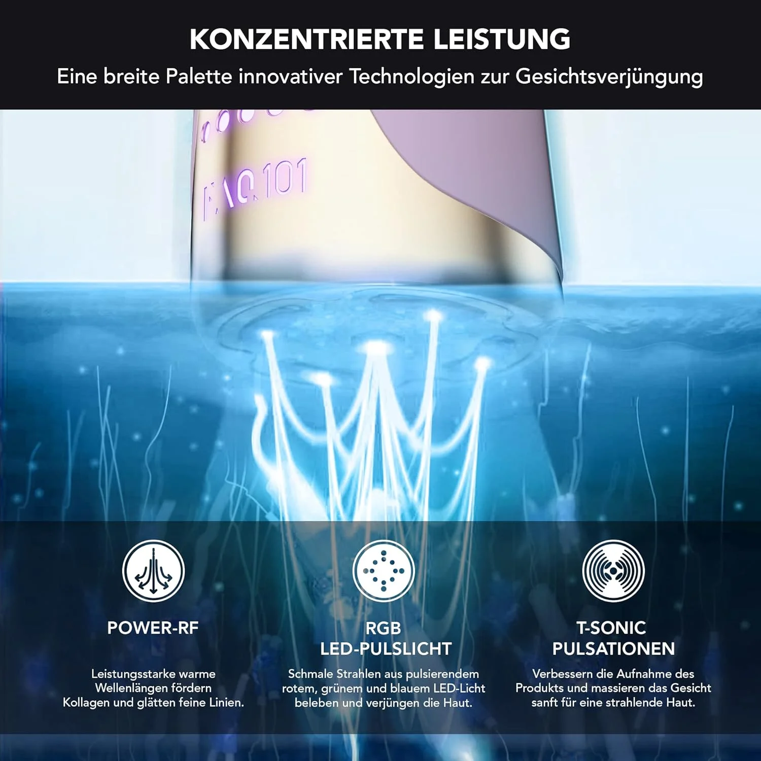 دستگاه آر اف فرکانس رادیویی اِمتِست 101 - سفت کننده پوست با آر اف و 3 نور ال ای دی - ماساژور صورت ضد چروک - سفت کننده پوست ضد پیری - نور درمانی قرمز برای صورت