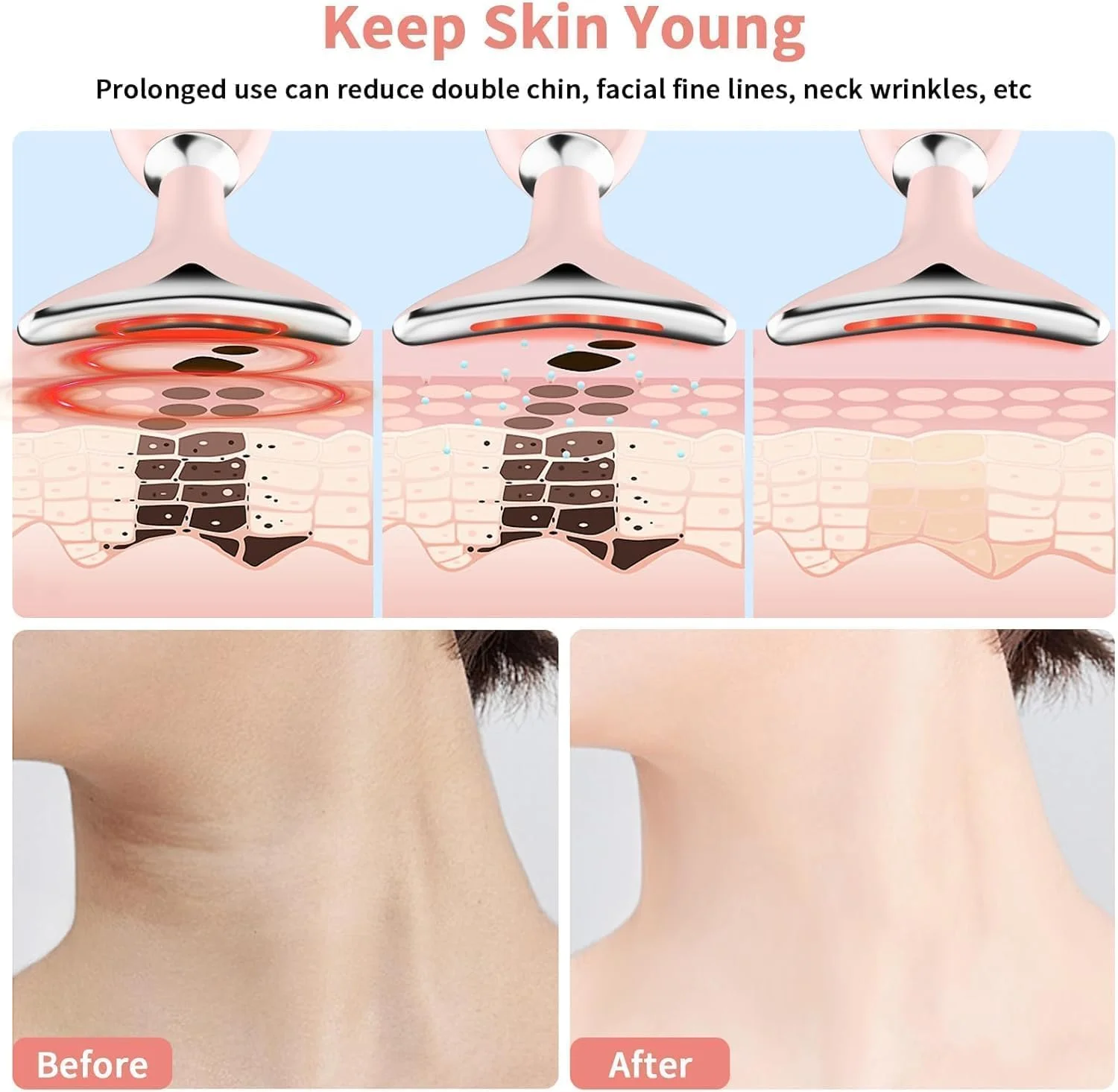 ماساژور صورت و گردن، دستگاه فرم دهی صورت با 3 حالت و نور LED 7 رنگ، نور قرمز برای ابزار صورت و گردن برای مراقبت از پوست، دستگاه لیفت صورت، مجسمه ساز صورت با لرزش و گرمایش ماساژور صورت و گردن، دستگاه فرم دهی صورت با 3 حالت و نور LED 7 رنگ، نور قرمز برای ابزار صورت و گردن برای مراقبت از پوست، دستگاه لیفت صورت، مجسمه ساز صورت با لرزش و گرمایش