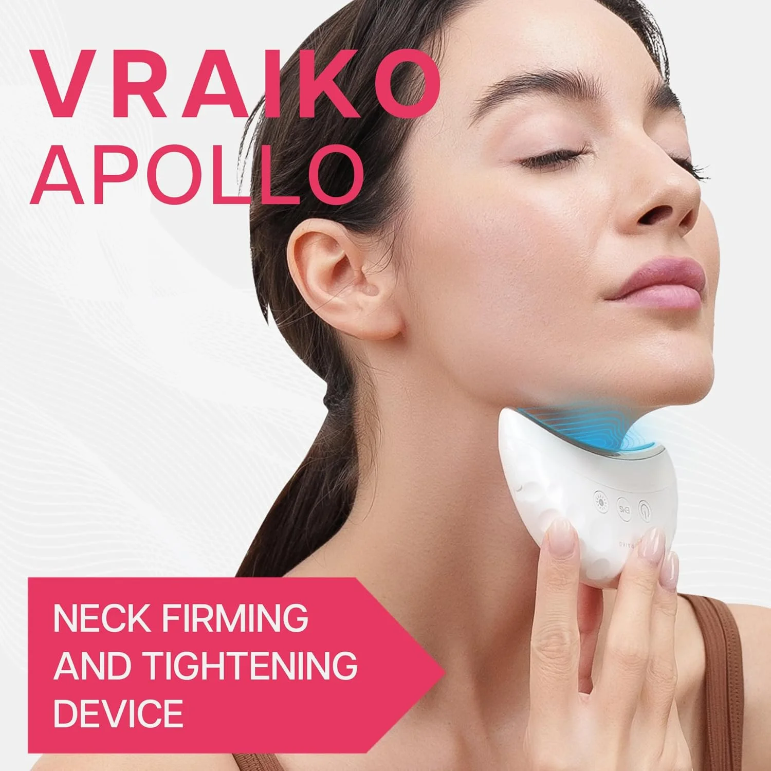 ماساژور گردن و لیفتینگ صورت VRAIKO APOLLO، دستگاه مجسمه سازی صورت و گردن با جریان میکرو و مراقبت LED دوگانه، ضد آب IP65، برای کانتورینگ، افزایش جذب، درخشندگی و کشسانی ماساژور گردن و لیفتینگ صورت VRAIKO APOLLO، دستگاه مجسمه سازی صورت و گردن با جریان میکرو و مراقبت LED دوگانه، ضد آب IP65، برای کانتورینگ، افزایش جذب، درخشندگی و کشسانی