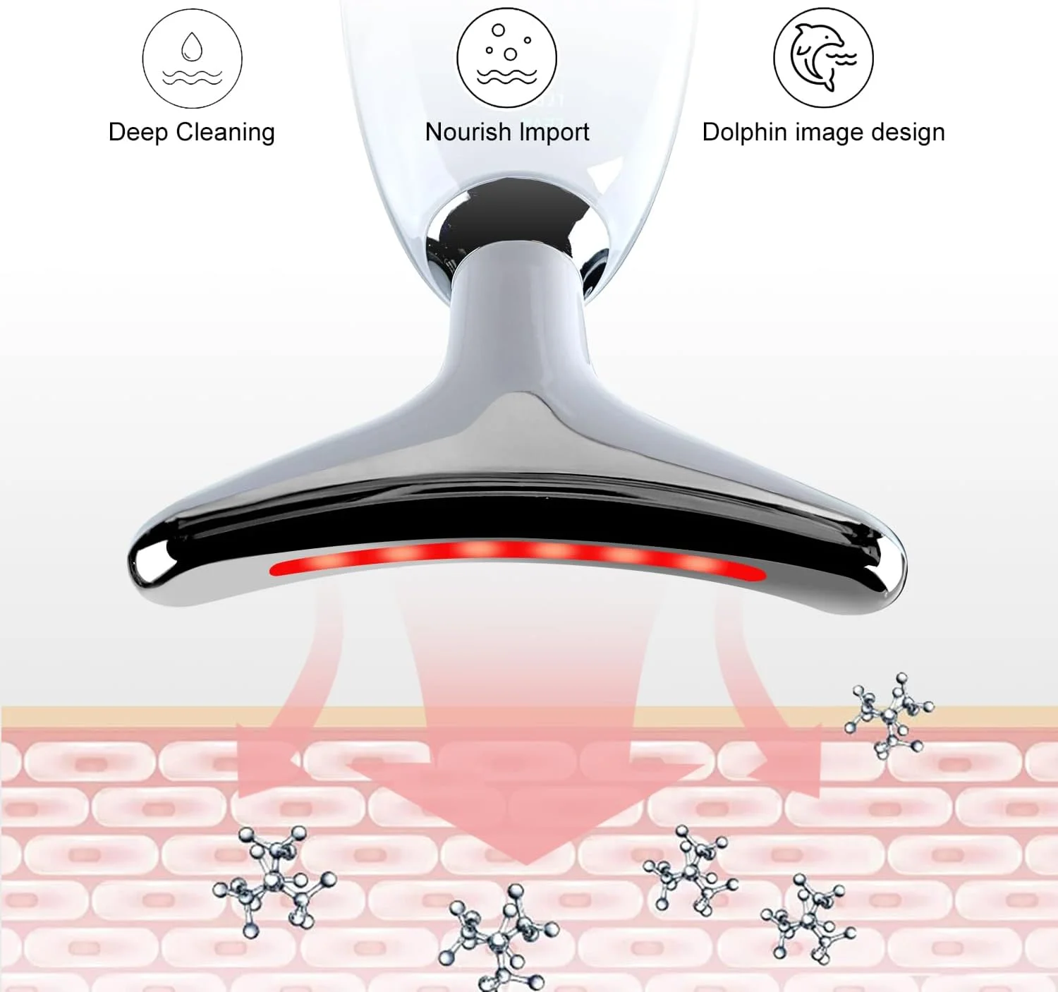 ماساژور صورت و گردن، ابزار مراقبت از پوست صورت چند منظوره 7 رنگ، دستگاه زیبایی صورت و گردن ال ای دی برای استفاده در منزل