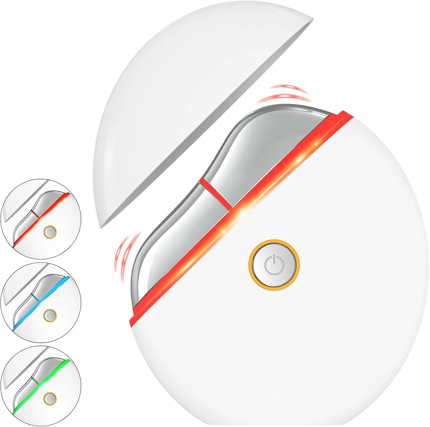 ماساژور صورت ای ام اس گوا شا با نور ال ای دی قرمز، آبی و سبز، 4 حالت، ویبره حرارتی، دستگاه لیفت صورت ضد پیری