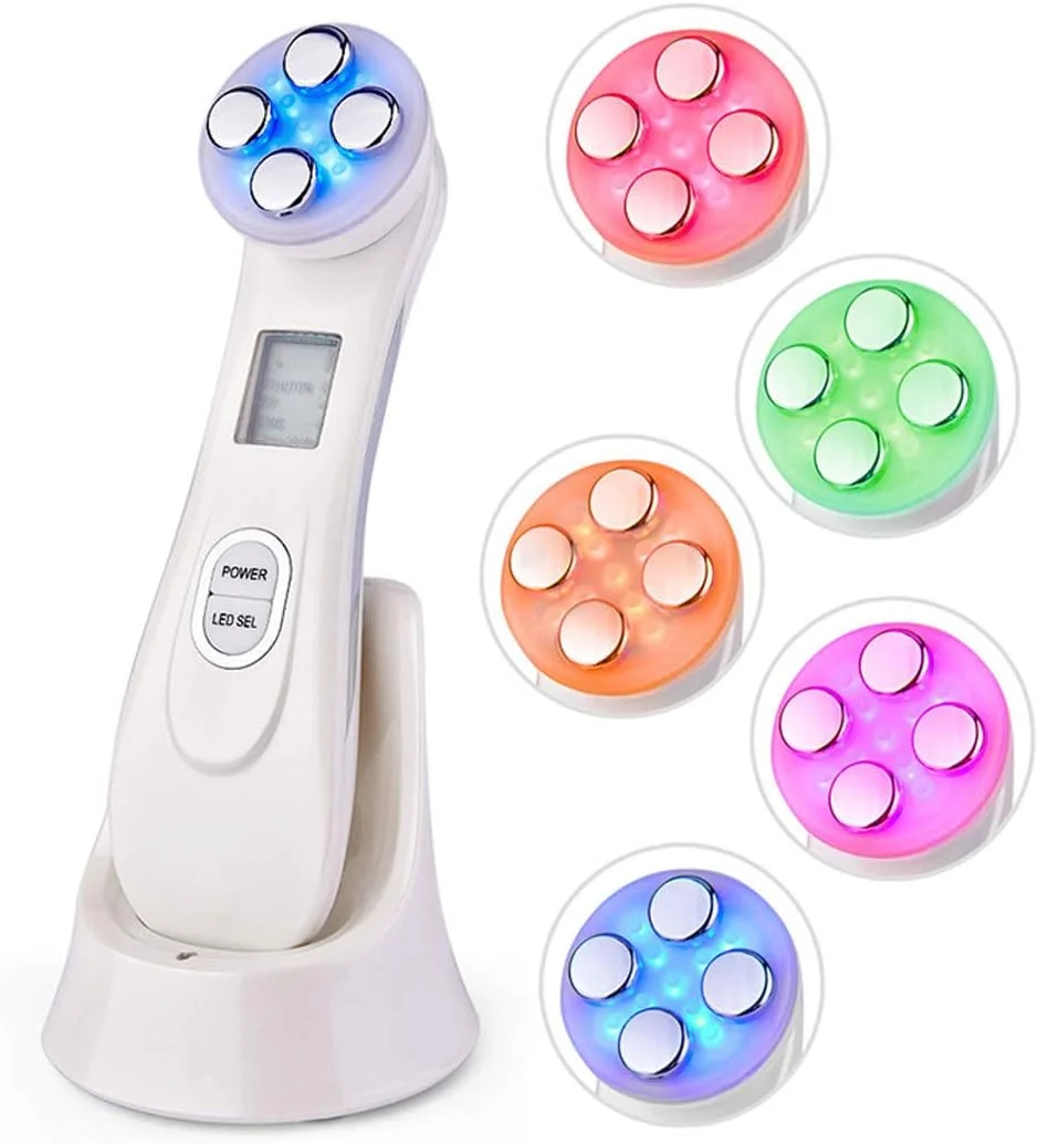 دستگاه زیبایی EMS 5 در 1، دستگاه مراقبت از صورت، رفع چین و چروک، جوان سازی پوست، سفت کننده پوست، ماساژور صورت، دستگاه زیبایی خانگی