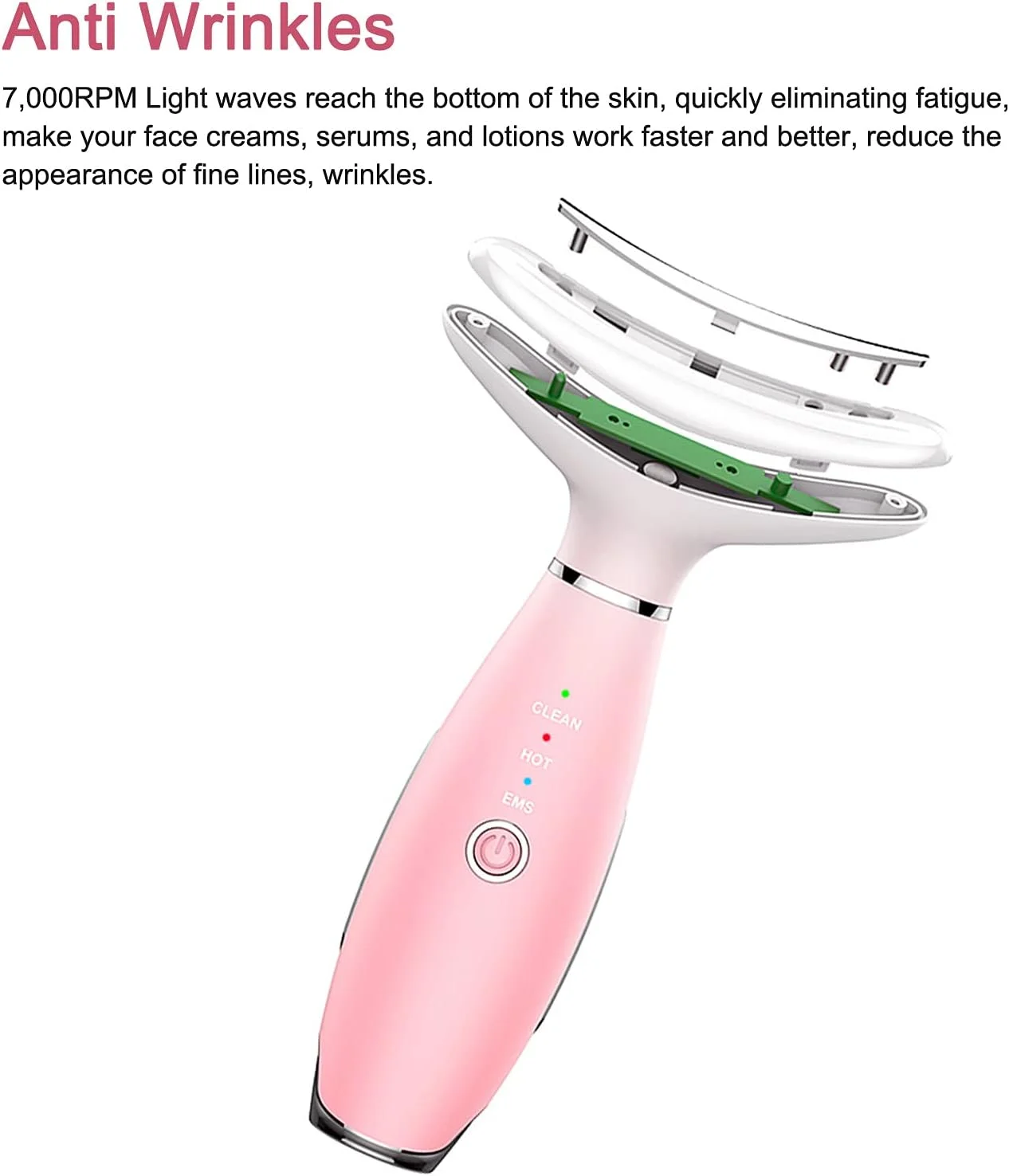 دستگاه زیبایی گردن، رفع غبغب، ماساژور ویبره لیفتینگ صورت، گرمایش 42 درجه سانتیگراد، ماساژور ویبره رفع چین و چروک، دستگاه سفت کننده و لیفتینگ پوست، دستگاه زیبایی فوتون تراپی LED 3 رنگ