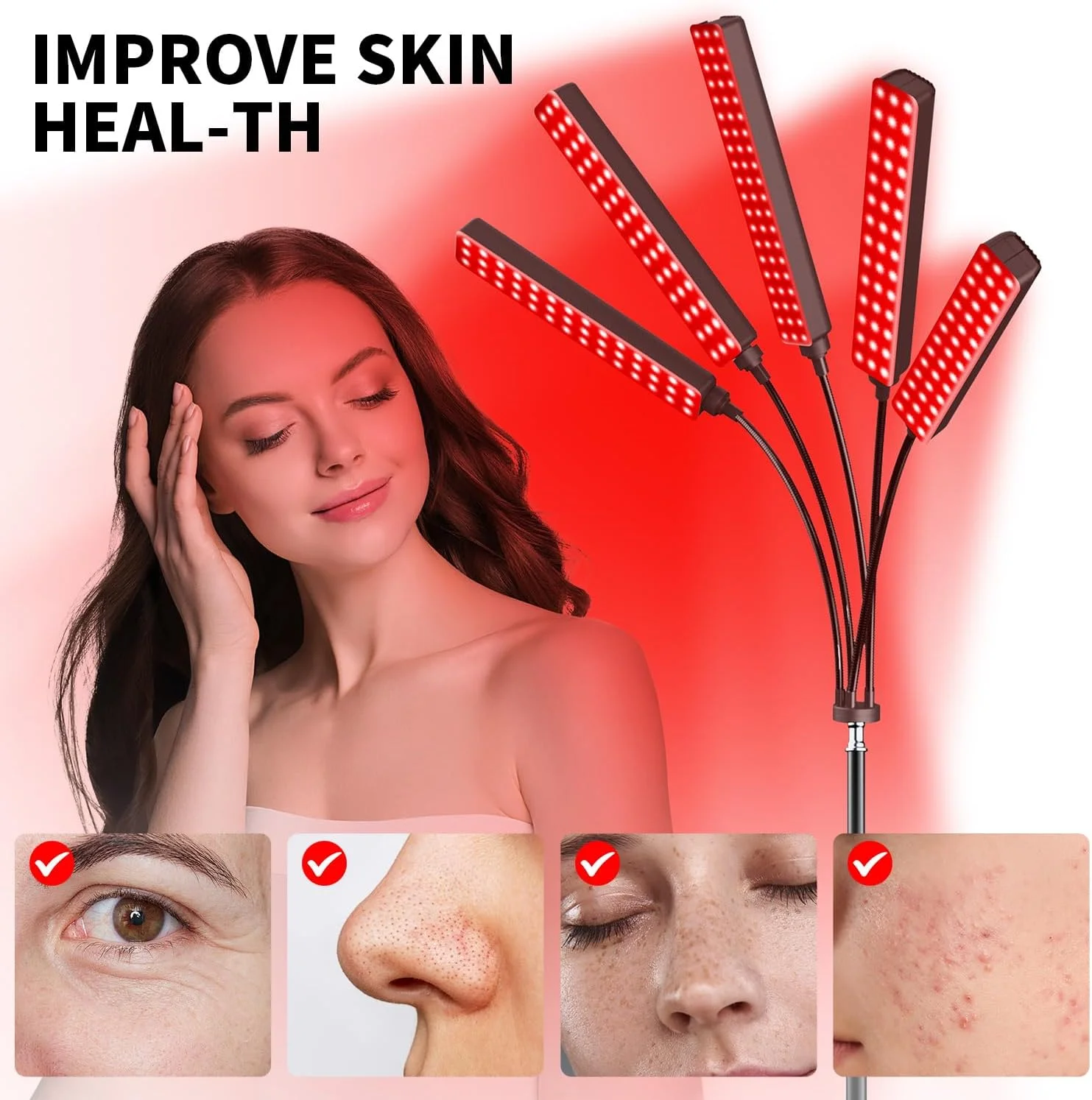 دستگاه نور درمانی قرمز برای صورت و بدن، دستگاه نور درمانی مادون قرمز با 5 سر، دستگاه های نور درمانی قرمز، تمام بدن، 7 رنگ، مادون قرمز دستگاه نور درمانی قرمز برای صورت و بدن، دستگاه نور درمانی مادون قرمز با 5 سر، دستگاه های نور درمانی قرمز، تمام بدن، 7 رنگ، مادون قرمز