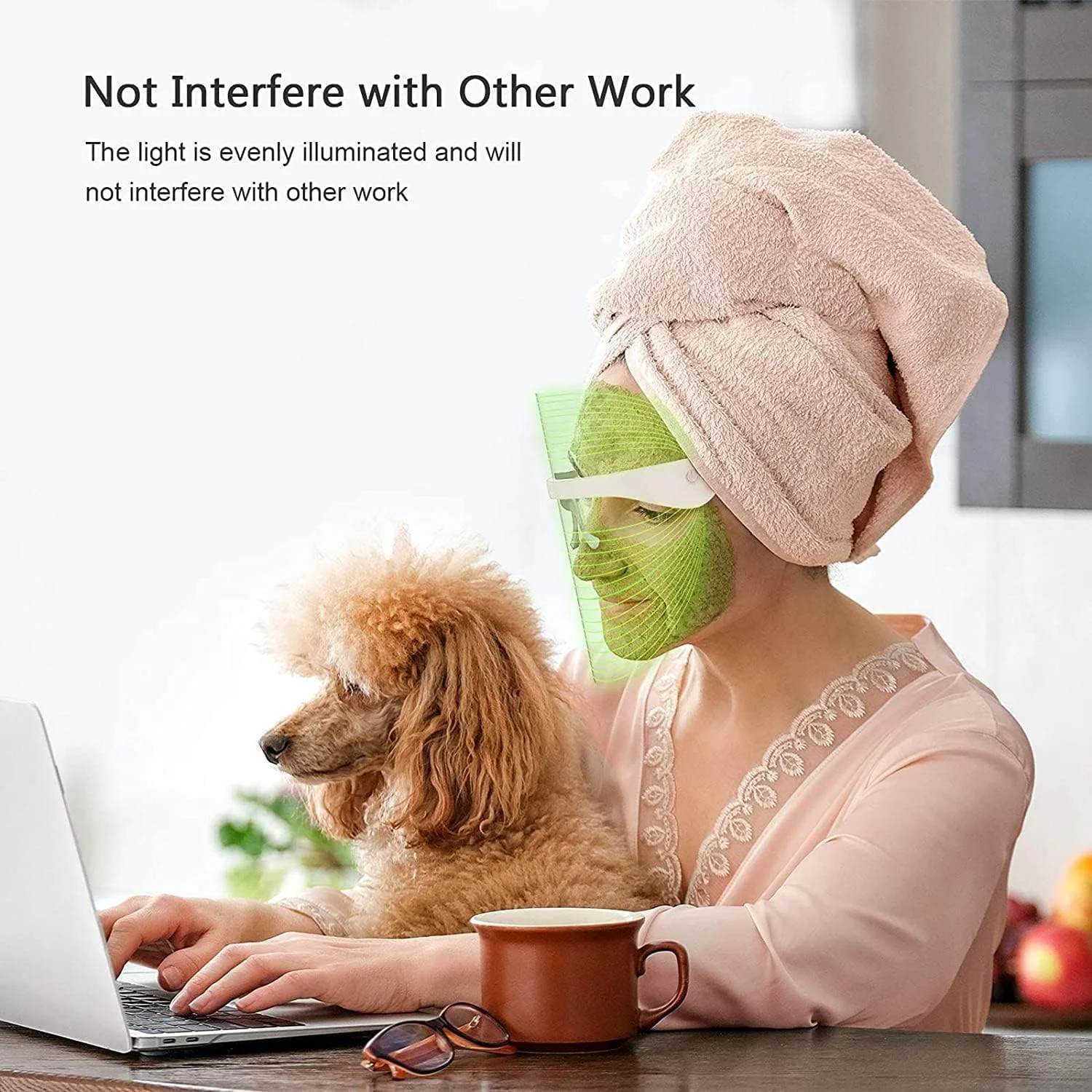 ماسک صورت LED با 7 رنگ قابل تغییر، کیت نور درمانی فوتونی صورت، دستگاه زیبایی جوانسازی پوست، ضد پیری، ضد آکنه و رفع چین و چروک، ابزار مراقبت از پوست برای دختران و زنان (سفید)