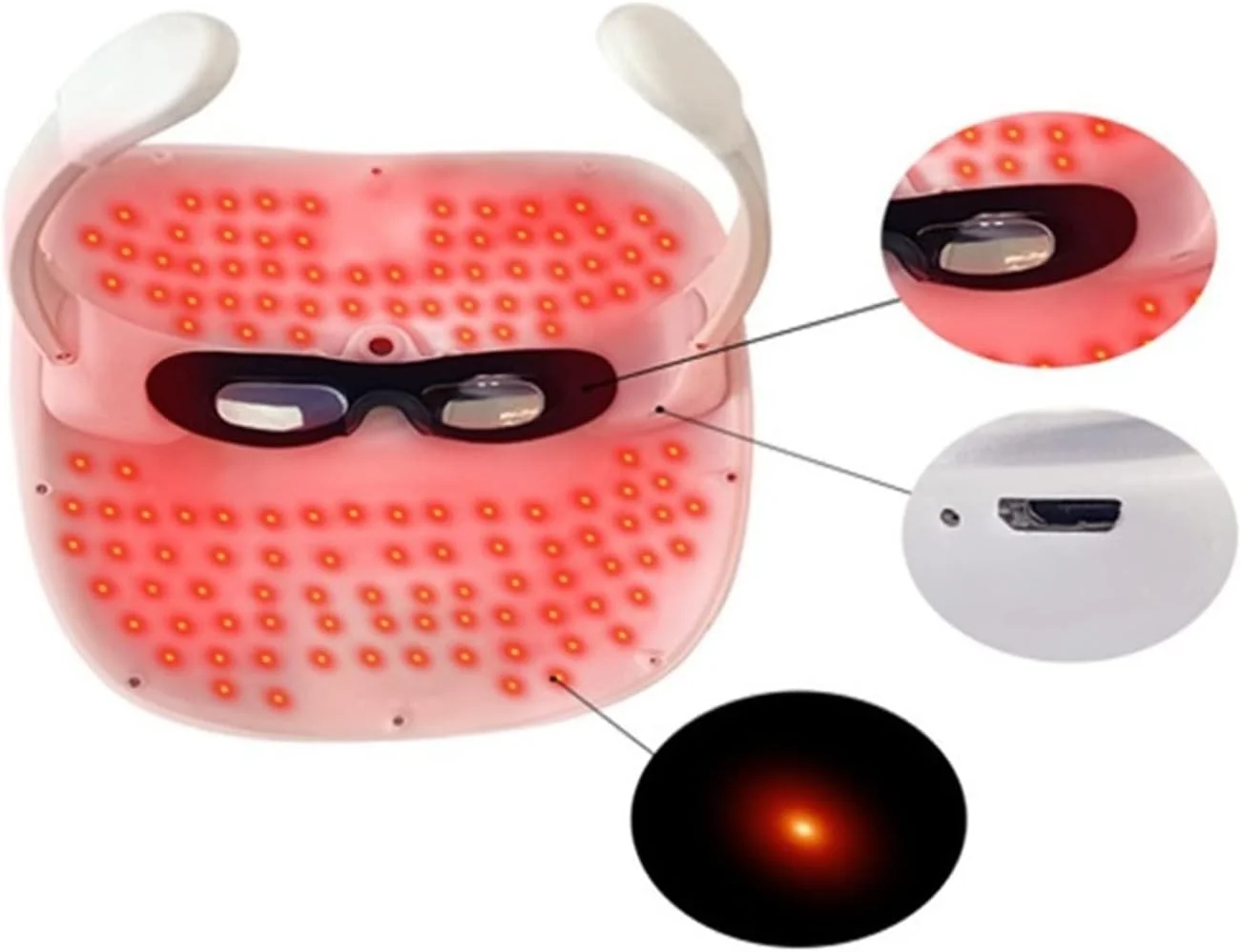 دستگاه زیبایی جوانسازی پوست ماسک صورت LED فوتون، دستگاه زیبایی جوانسازی پوست، ماسک صورت سفید کننده خانگی، مراقبت از صورت، لیفت و سفت کننده پوست افتاده برای درخشندگی
