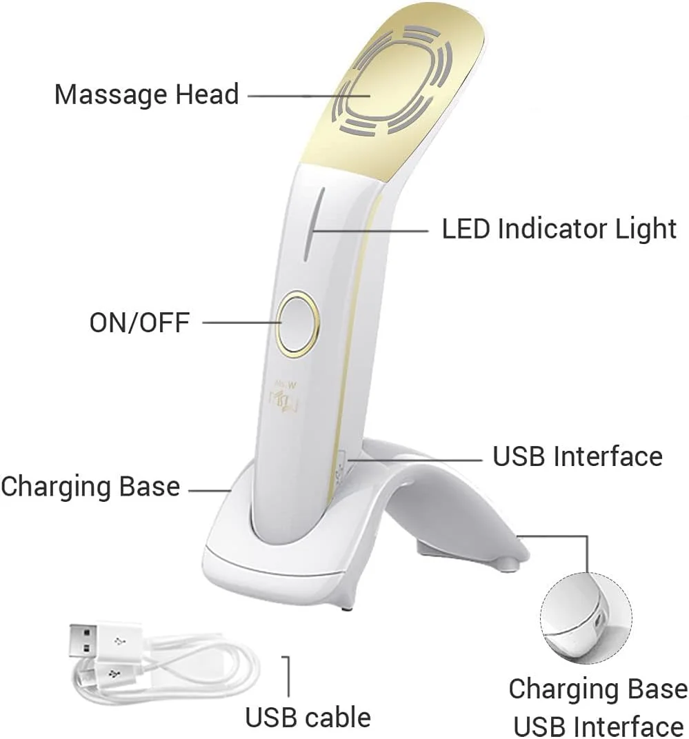 دستگاه ماساژور صورت قابل حمل Ms.W، ابزار زیبایی، دستگاه مراقبت از پوست، نور LED مادون قرمز، سفت کننده و لیفتینگ پوست، تونر، دستگاه ماساژ صورت ضد پیری و ضد چروک