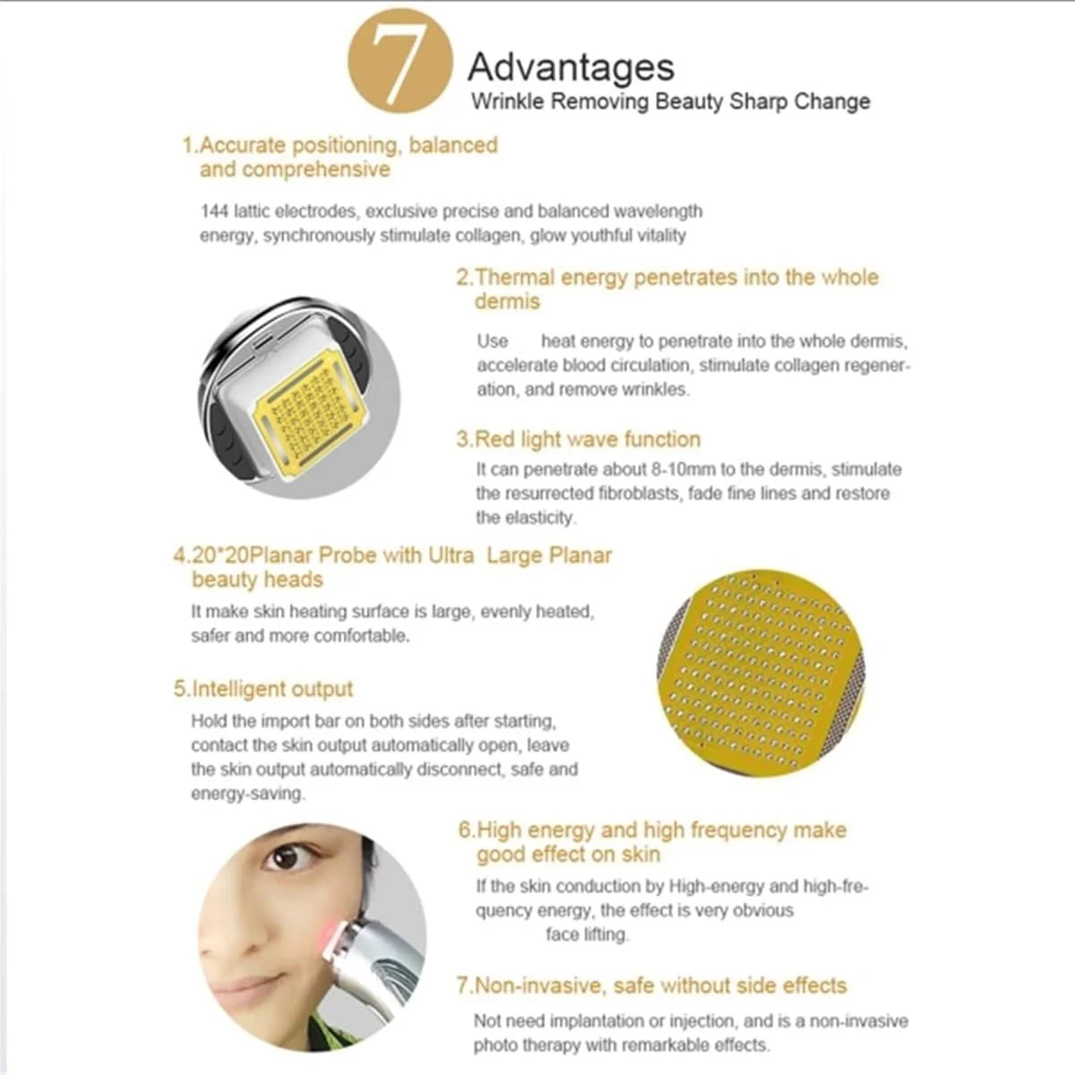 دستگاه زیبایی، دستگاه لیفتینگ صورت، دستگاه مراقبت از پوست فوتون LED، دستگاه ماساژ صورت برای سفت کردن پوست