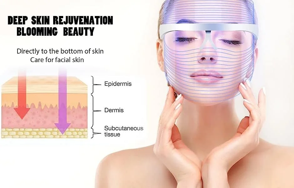 ماسک صورت LED ندولا با 7 رنگ، دستگاه مراقبت از پوست قابل حمل و سبک برای استفاده در منزل، قابل شارژ، بی سیم