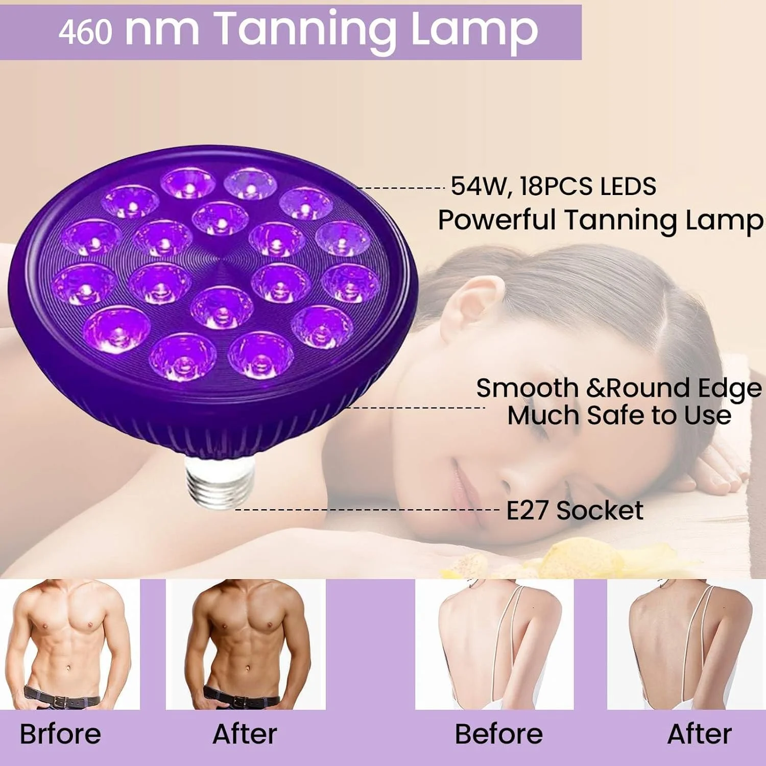 دستگاه برنزه کننده صورت و بدن، لامپ برنزه کننده آفتابی 54 وات با سه پایه، لامپ آفتابی 18 ال ای دی 460 نانومتری، ارتفاع قابل تنظیم 98 تا 200 سانتی متر، سر چرخان 180 درجه، آفتاب گرفتن در خانه برای پوست برنزه در تمام طول سال دستگاه برنزه کننده صورت و بدن، لامپ برنزه کننده آفتابی 54 وات با سه پایه، لامپ آفتابی 18 ال ای دی 460 نانومتری، ارتفاع قابل تنظیم 98 تا 200 سانتی متر، سر چرخان 180 درجه، آفتاب گرفتن در خانه برای پوست برنزه در تمام طول سال