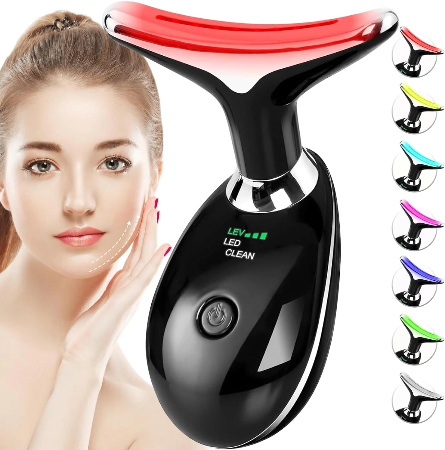 ماساژور صورت ضد چروک، دستگاه زیبایی صورت با 3 حالت، دستگاه زیبایی صورت V با دمای 45 درجه سانتیگراد برای سفت کردن و لیفتینگ پوست، ماساژ صورت EMS برای زنان و مردان، دستگاه فرم دهی صورت V (مشکی) ماساژور صورت ضد چروک، دستگاه زیبایی صورت با 3 حالت، دستگاه زیبایی صورت V با دمای 45 درجه سانتیگراد برای سفت کردن و لیفتینگ پوست، ماساژ صورت EMS برای زنان و مردان، دستگاه فرم دهی صورت V (مشکی)