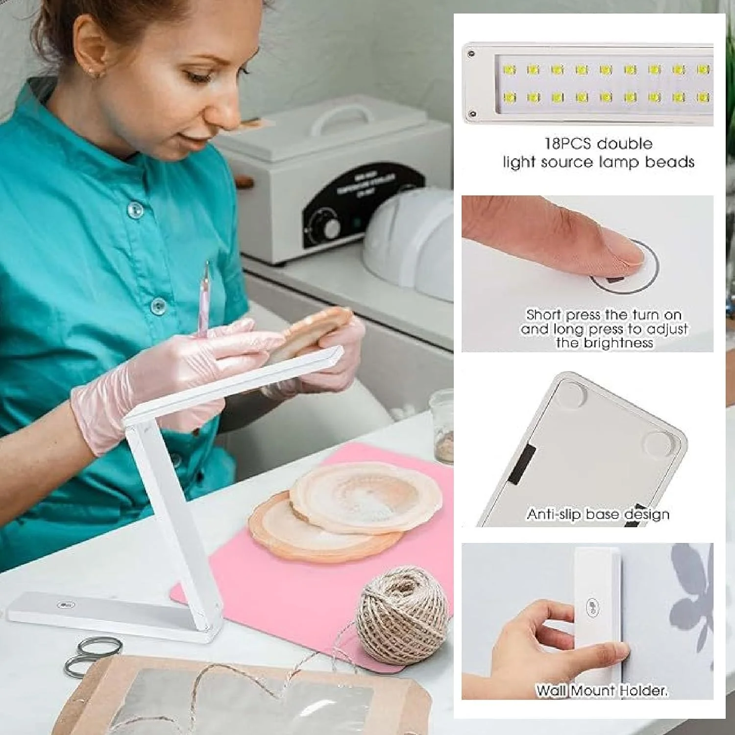 چراغ کیورینگ رزین LED Jiawu با پد سیلیکونی، چراغ کیورینگ رزین تاشو و کارآمد برای علاقه مندان، اندازه جمع و جور برای استفاده در سفر