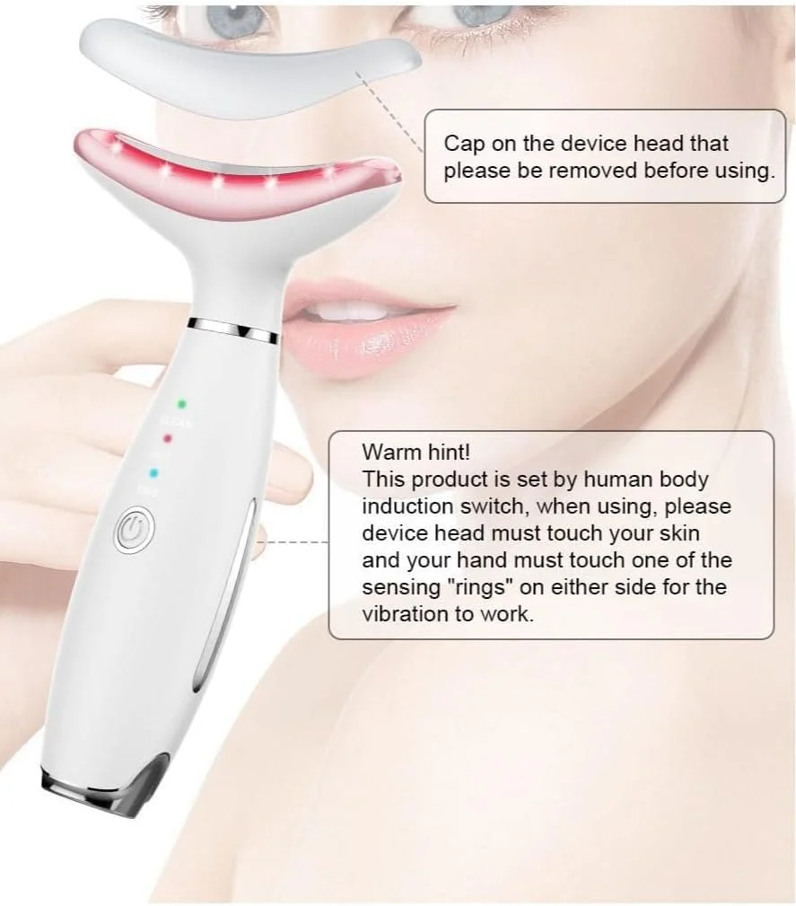 دستگاه ماساژور صورت و گردن EMS، ابزار زیبایی ضد پیری، رفع چین و چروک و غبغب، لیفت و سفت کننده پوست با 3 حالت رنگی ماساژور صورت LED دستگاه ماساژور صورت و گردن EMS، ابزار زیبایی ضد پیری، رفع چین و چروک و غبغب، لیفت و سفت کننده پوست با 3 حالت رنگی ماساژور صورت LED