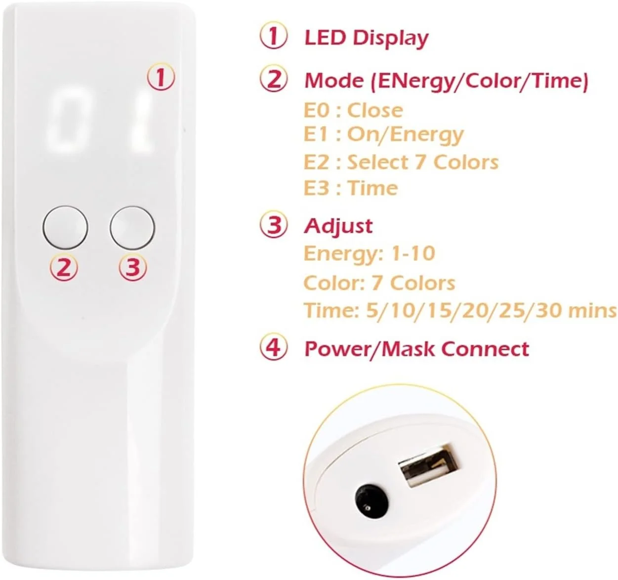 دستگاه جوانسازی پوست ZAIED، ماسک نوردرمانی LED هفت رنگ، ابزار مراقبت از پوست صورت برای جوانسازی، رفع چین و چروک و آکنه، برای داشتن پوستی سالم و جوان دستگاه جوانسازی پوست ZAIED، ماسک نوردرمانی LED هفت رنگ، ابزار مراقبت از پوست صورت برای جوانسازی، رفع چین و چروک و آکنه، برای داشتن پوستی سالم و جوان