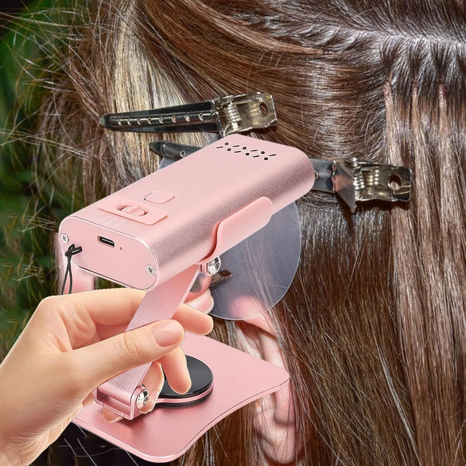 لامپ ال ای دی قابل حمل اکستنشن مو Fabater، طراحی سبک وزن، دستگاه خشک کننده سریع برای استفاده خانگی (مدل 2 (105x52 سانتی متر))