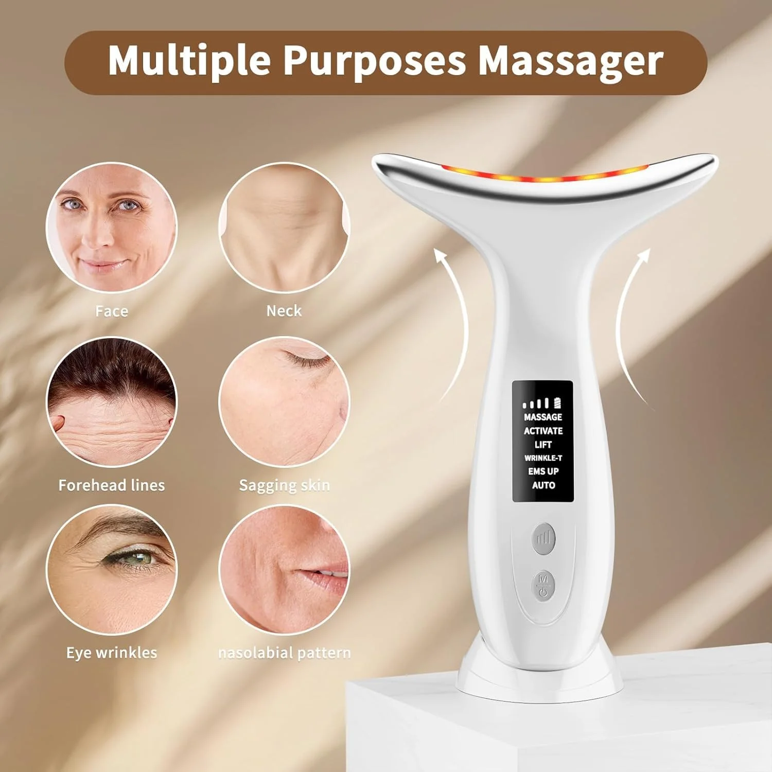 ماساژور صورت، ماساژور صورت و گردن با 6 حالت، دستگاه لیفتینگ صورت ضد چروک با 4 سطح، کاهش دهنده غبغب با حرارت 45 ± 5 درجه سانتیگراد، مجسمه ساز صورت 7 رنگ برای سفت کردن پوست ماساژور صورت، ماساژور صورت و گردن با 6 حالت، دستگاه لیفتینگ صورت ضد چروک با 4 سطح، کاهش دهنده غبغب با حرارت 45 ± 5 درجه سانتیگراد، مجسمه ساز صورت 7 رنگ برای سفت کردن پوست