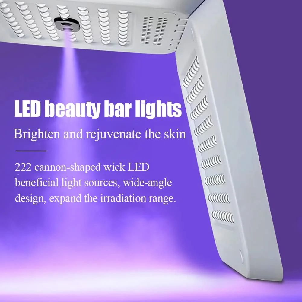 ماسک صورت LED تاشو 7 رنگ، دستگاه مراقبت از پوست با نور درمانی، 8 حالت کاری، 4 سطح روشنایی، 222 لامپ، برای جوانسازی بدن SPA، سفت کننده، ضد چروک، ضد پیری