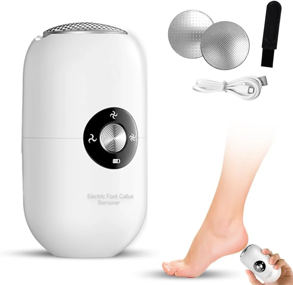 دستگاه الکتریکی از بین برنده پینه پا با 2 سری سنگ زنی استیل ضد زنگ، دستگاه مراقبت از پا قابل شارژ با نمایشگر LED، 3 سرعت، سوهان پینه باتری برای مقابله با پینه های قوی و پوست ترک خورده دستگاه الکتریکی از بین برنده پینه پا با 2 سری سنگ زنی استیل ضد زنگ، دستگاه مراقبت از پا قابل شارژ با نمایشگر LED، 3 سرعت، سوهان پینه باتری برای مقابله با پینه های قوی و پوست ترک خورده