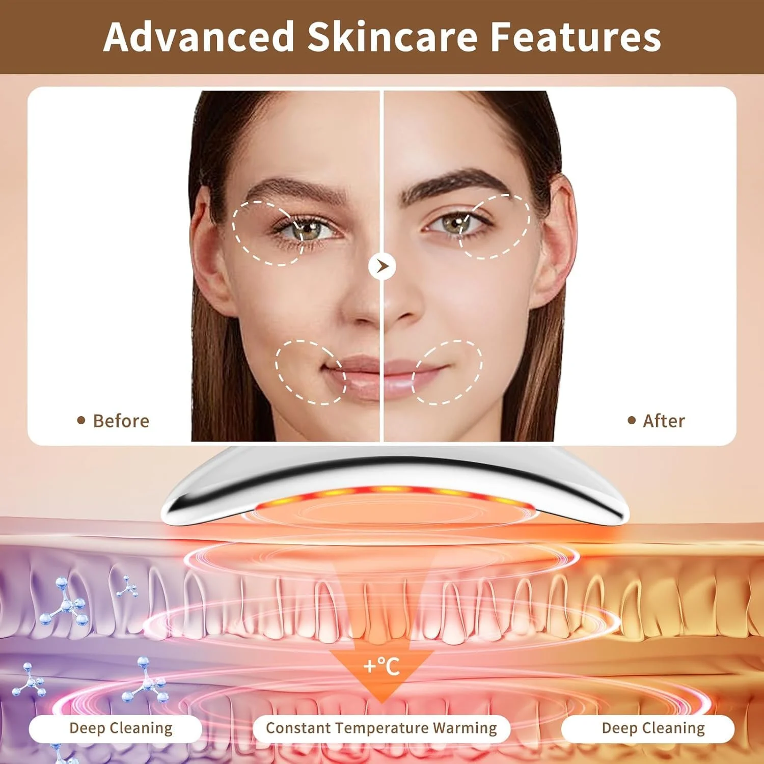 ماساژور صورت، ماساژور صورت و گردن با 6 حالت، دستگاه لیفتینگ صورت ضد چروک با 4 سطح، کاهش دهنده غبغب با حرارت 45 ± 5 درجه سانتیگراد، مجسمه ساز صورت 7 رنگ برای سفت کردن پوست ماساژور صورت، ماساژور صورت و گردن با 6 حالت، دستگاه لیفتینگ صورت ضد چروک با 4 سطح، کاهش دهنده غبغب با حرارت 45 ± 5 درجه سانتیگراد، مجسمه ساز صورت 7 رنگ برای سفت کردن پوست