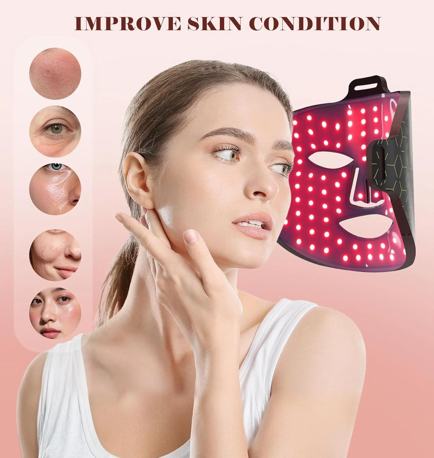 نور درمانی قرمز برای صورت، ماسک صورت LED قابل حمل با ۸ حالت ارتقا یافته ۲۰۲۵ با کنترل از راه دور، طول موج مادون قرمز نزدیک ۸۵۰ نانومتر با عملکرد زمانبندی برای مراقبت از پوست ضد پیری در خانه و مسافرت نور درمانی قرمز برای صورت، ماسک صورت LED قابل حمل با ۸ حالت ارتقا یافته ۲۰۲۵ با کنترل از راه دور، طول موج مادون قرمز نزدیک ۸۵۰ نانومتر با عملکرد زمانبندی برای مراقبت از پوست ضد پیری در خانه و مسافرت