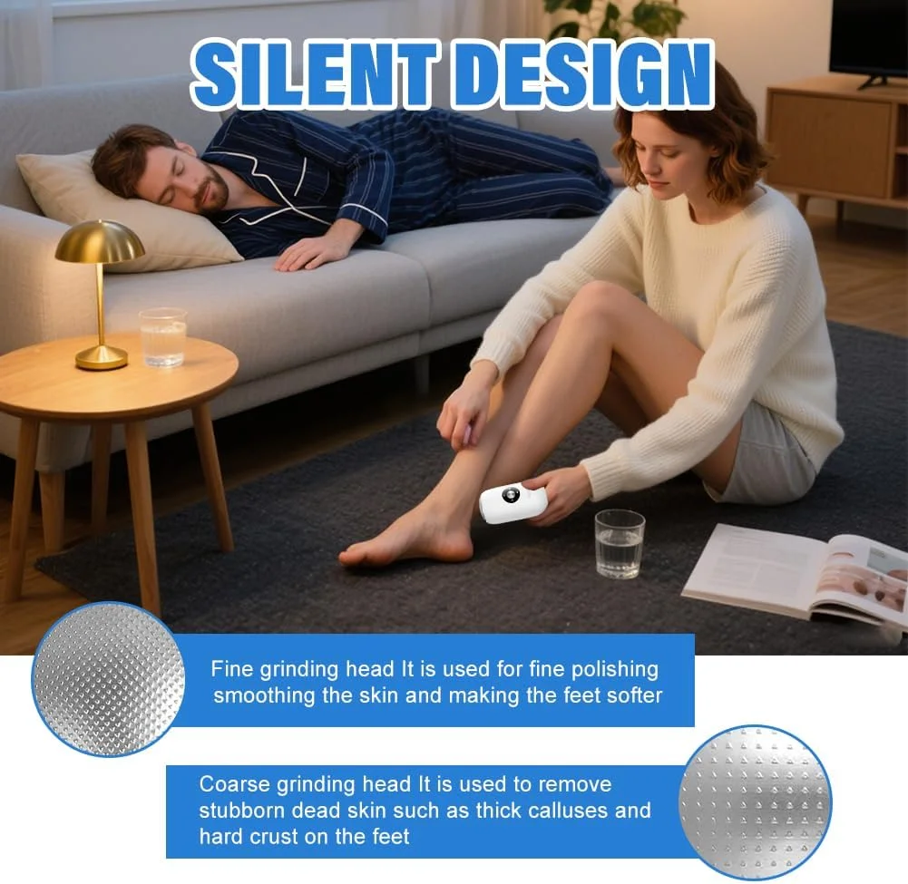 دستگاه الکتریکی از بین برنده پینه پا با 2 سری سنگ زنی استیل ضد زنگ، دستگاه مراقبت از پا قابل شارژ با نمایشگر LED، 3 سرعت، سوهان پینه باتری برای مقابله با پینه های قوی و پوست ترک خورده دستگاه الکتریکی از بین برنده پینه پا با 2 سری سنگ زنی استیل ضد زنگ، دستگاه مراقبت از پا قابل شارژ با نمایشگر LED، 3 سرعت، سوهان پینه باتری برای مقابله با پینه های قوی و پوست ترک خورده