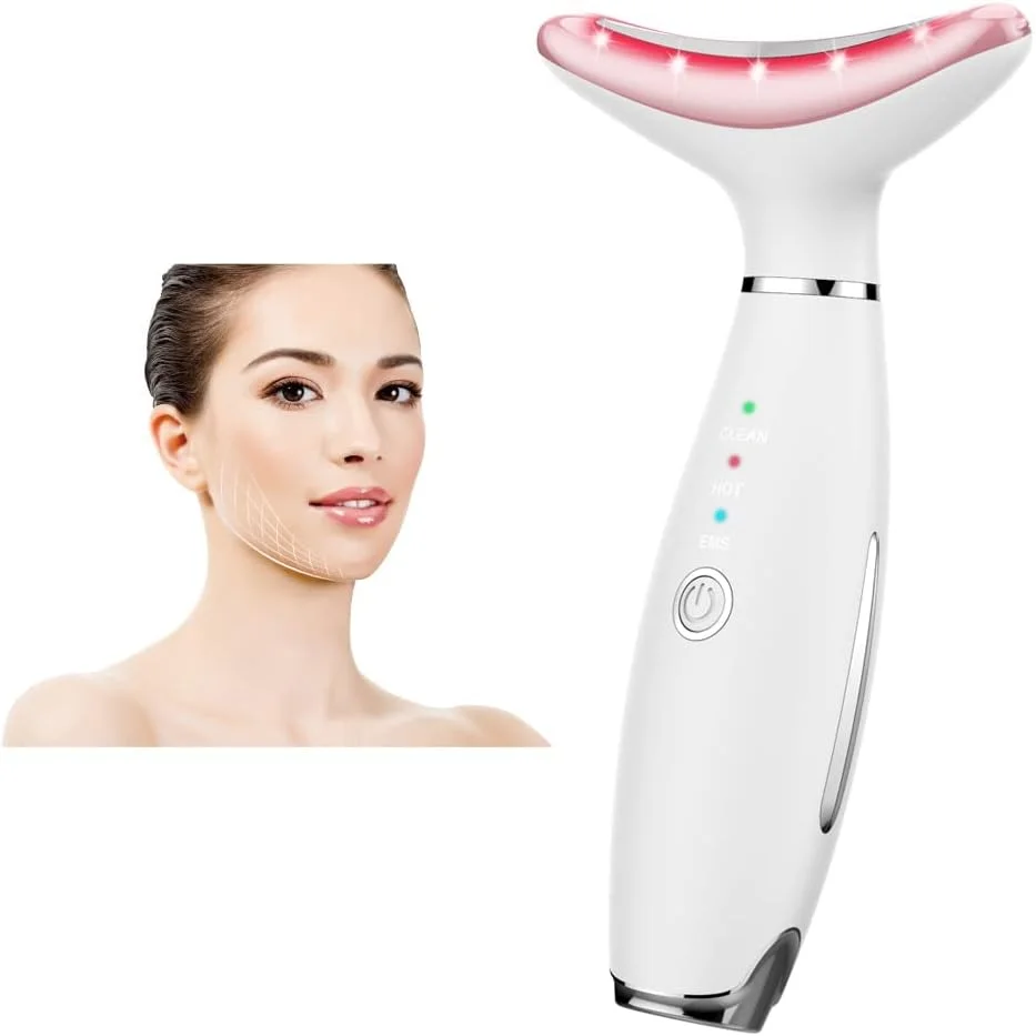 دستگاه زیبایی جوانسازی پوست تریفی برای صورت و گردن، لیفت بر اساس فناوریهای LED، حرارتی و ویبره، لیفت و سفت کننده، ظاهری درخشان (سفید) دستگاه زیبایی جوانسازی پوست تریفی برای صورت و گردن، لیفت بر اساس فناوریهای LED، حرارتی و ویبره، لیفت و سفت کننده، ظاهری درخشان (سفید)