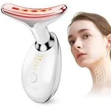 دستگاه نور درمانی LED هفت رنگ، ابزار زیبایی جوانسازی پوست صورت و گردن، سفید براق، درمان غیر تهاجمی ضد پیری برای بهبود خاصیت ارتجاعی پوست