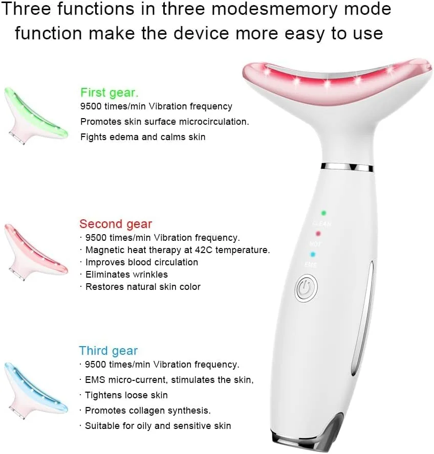 دستگاه زیبایی جوانسازی پوست تریفی برای صورت و گردن، لیفت بر اساس فناوریهای LED، حرارتی و ویبره، لیفت و سفت کننده، ظاهری درخشان (سفید) دستگاه زیبایی جوانسازی پوست تریفی برای صورت و گردن، لیفت بر اساس فناوریهای LED، حرارتی و ویبره، لیفت و سفت کننده، ظاهری درخشان (سفید)