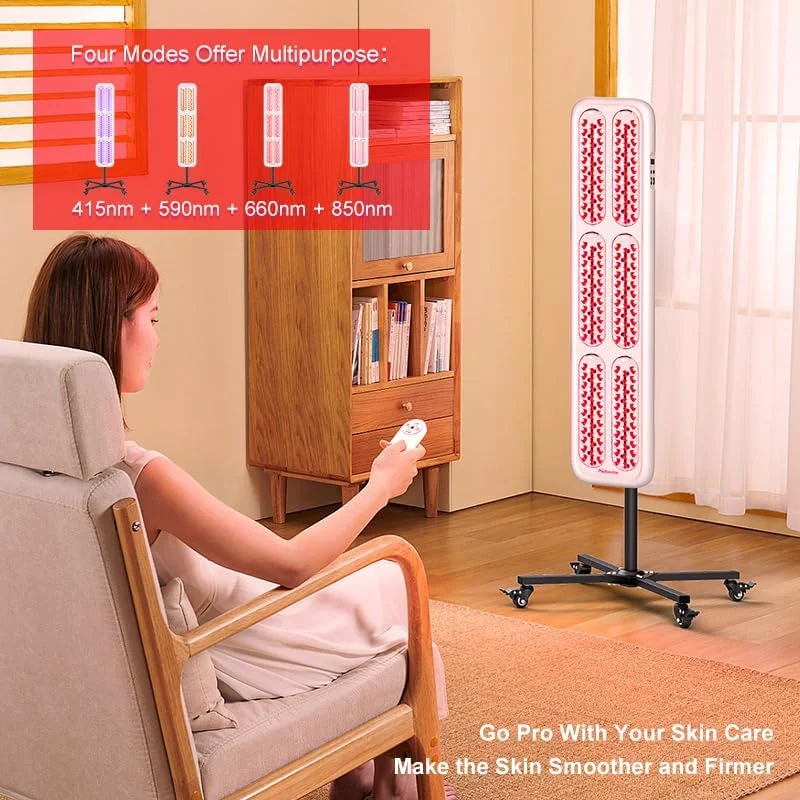 دستگاه نوردرمانی الیتزیا با LED، چهار حالت نور نزدیک به مادون قرمز برای مراقبت از پوست، تسکین درد و حفظ جوانی، مناسب استفاده در سالن و اسپا، مدل ایستاده ETRL01B