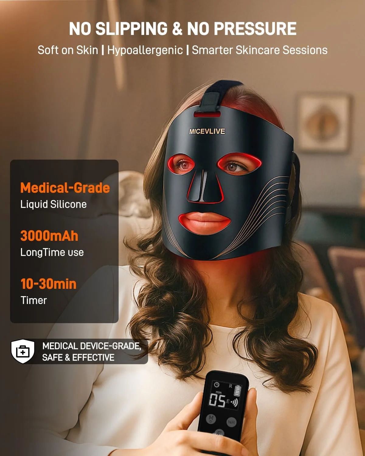 ماسک نور درمانی صورت با نور قرمز، 6 حالت ماسک ال ای دی قابل حمل با کنترل از راه دور، تنظیم زمان، دستگاه سفت کننده پوست با نور نزدیک به مادون قرمز برای مراقبت از پوست در خانه و مسافرت، 400 ال ای دی