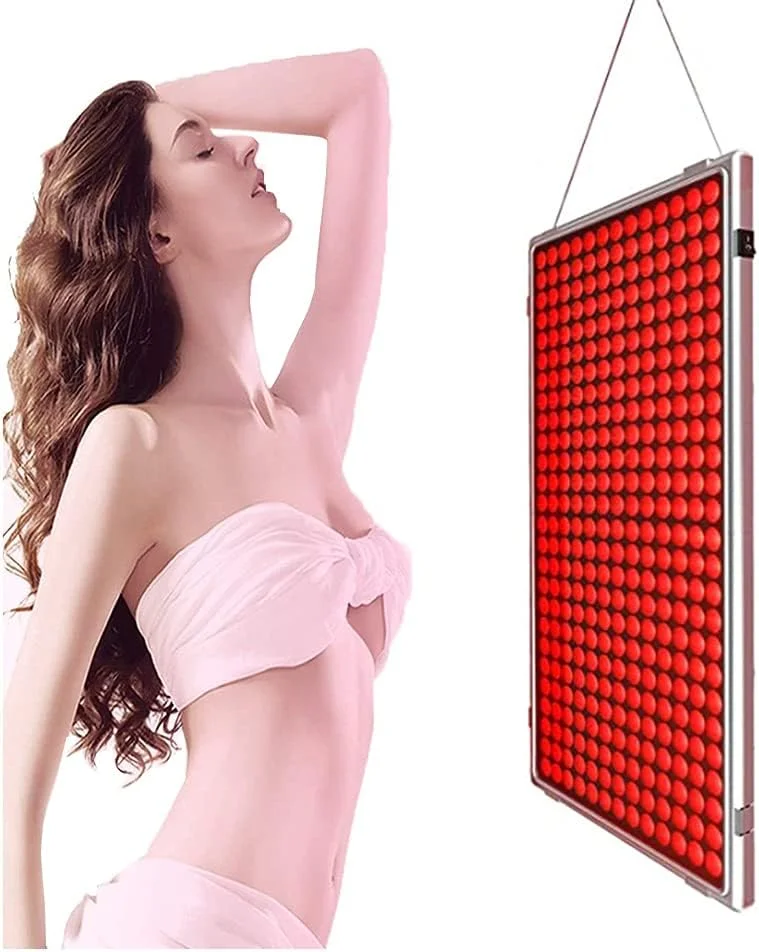 دستگاه نوردرمانی قرمز، پنل نور ال ای دی مادون قرمز 660 نانومتری برای تسکین درد صورت و بدن، مراقبت از پوست، ضد پیری (رنگ: سفید)