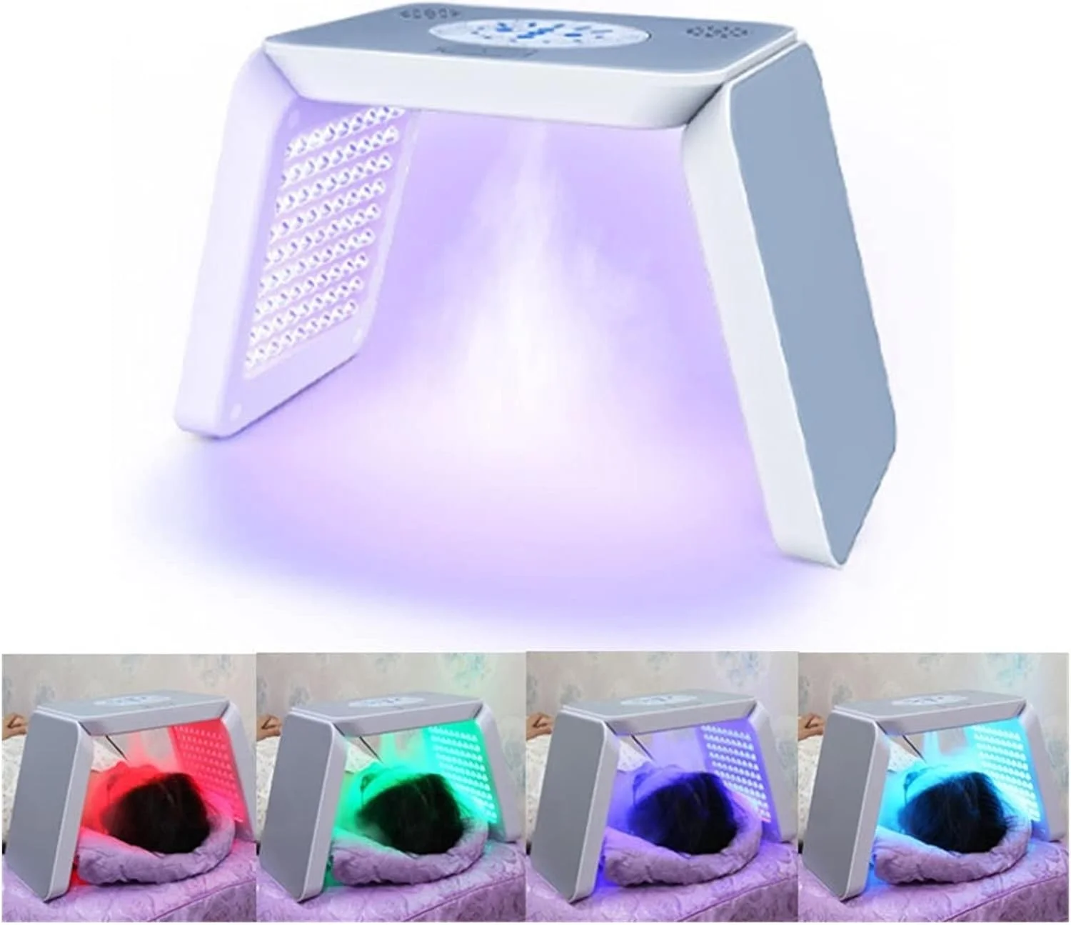 دستگاه جوانسازی پوست با نور LED هفت رنگ PDT، دستگاه زیبایی مراقبت از پوست صورت، دستگاه فوتوتراپی جوانسازی پوست با قابلیت تاشو و اتمیزاسیون برای جوانسازی و سلامت پوست دستگاه جوانسازی پوست با نور LED هفت رنگ PDT، دستگاه زیبایی مراقبت از پوست صورت، دستگاه فوتوتراپی جوانسازی پوست با قابلیت تاشو و اتمیزاسیون برای جوانسازی و سلامت پوست